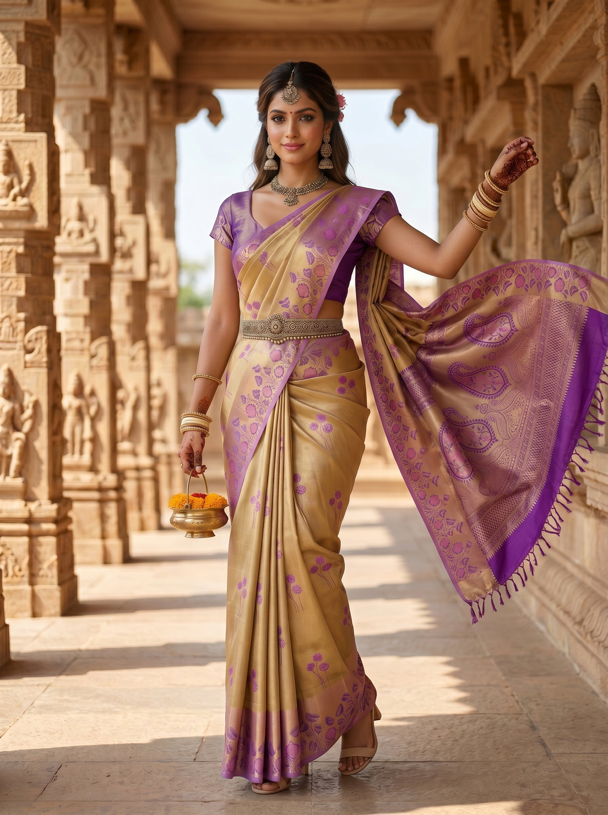 MIMOSA Magenta Saree Saree — pose 5 styling detail