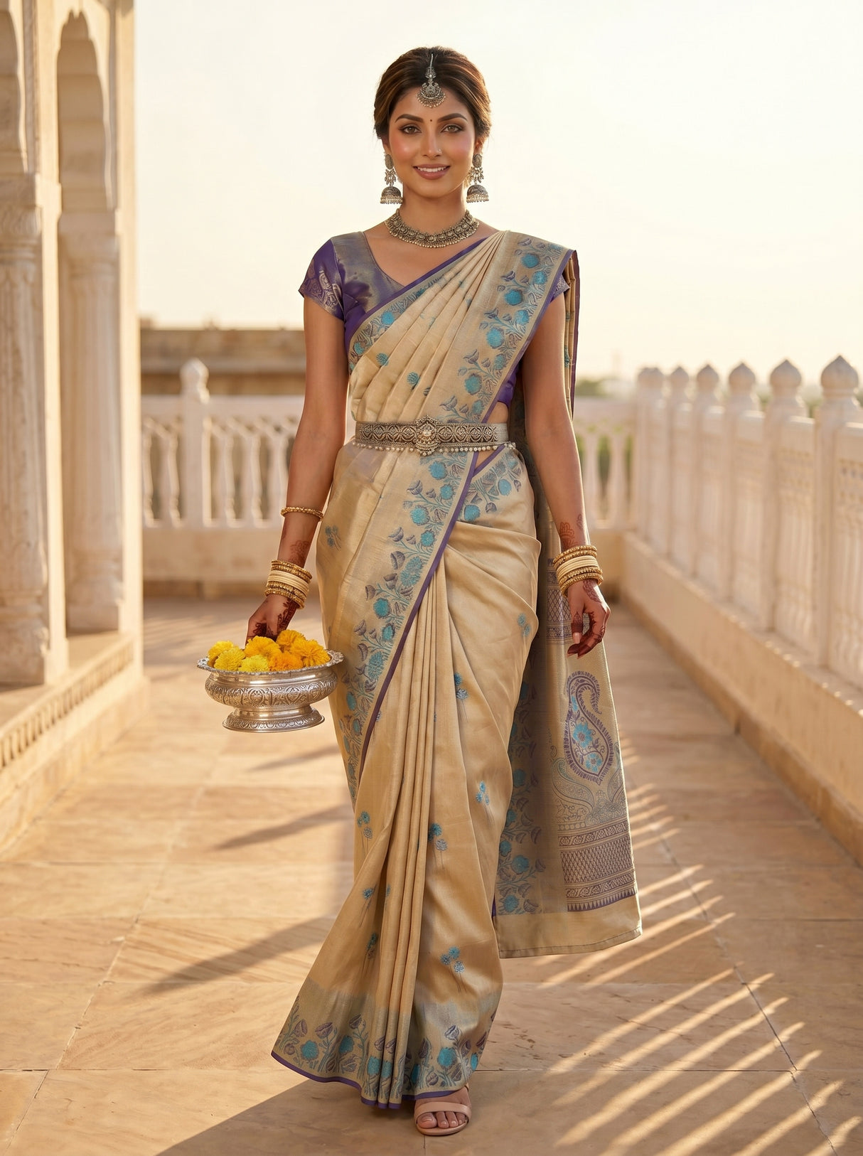 MIMOSA Navy Saree Saree — pose 6 styling detail