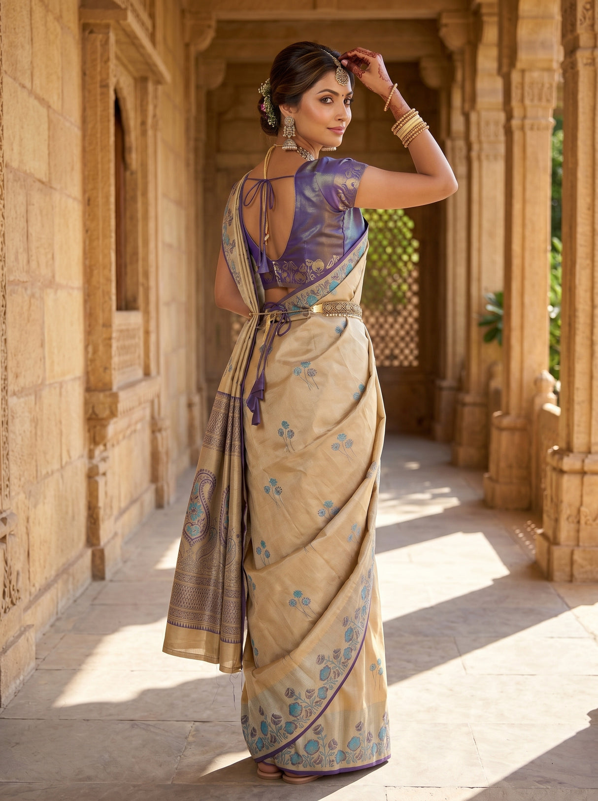MIMOSA Navy Saree Saree — pose 7 styling detail