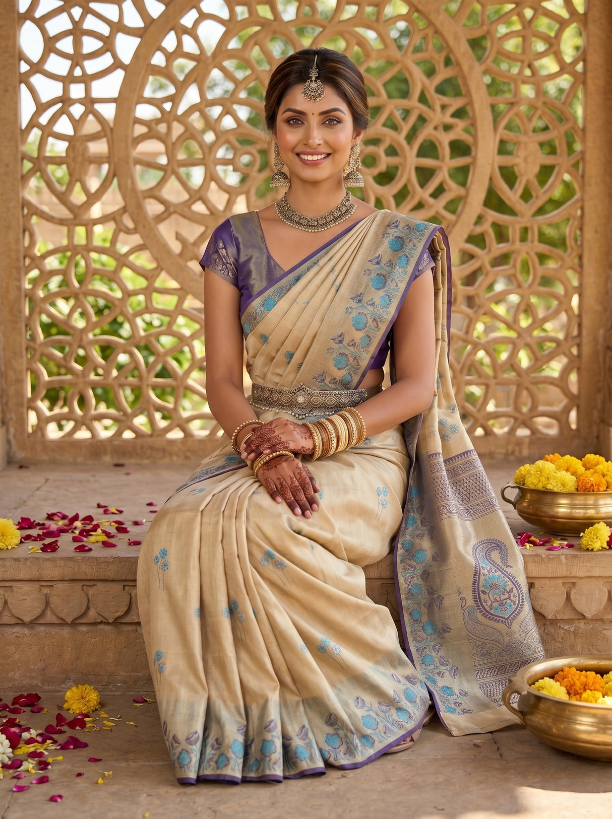 MIMOSA Navy Saree Saree — pose 8 styling detail