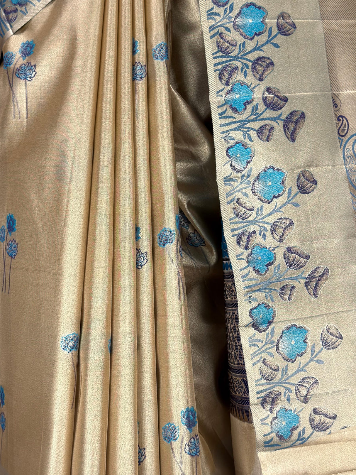 MIMOSA Navy Saree Saree — fleets shot full lifestyle