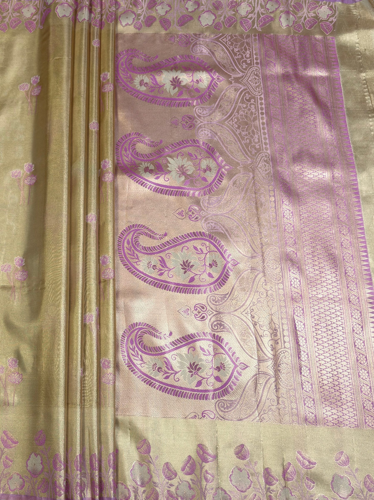 MIMOSA Pink Saree Saree — pallu and zari work detail