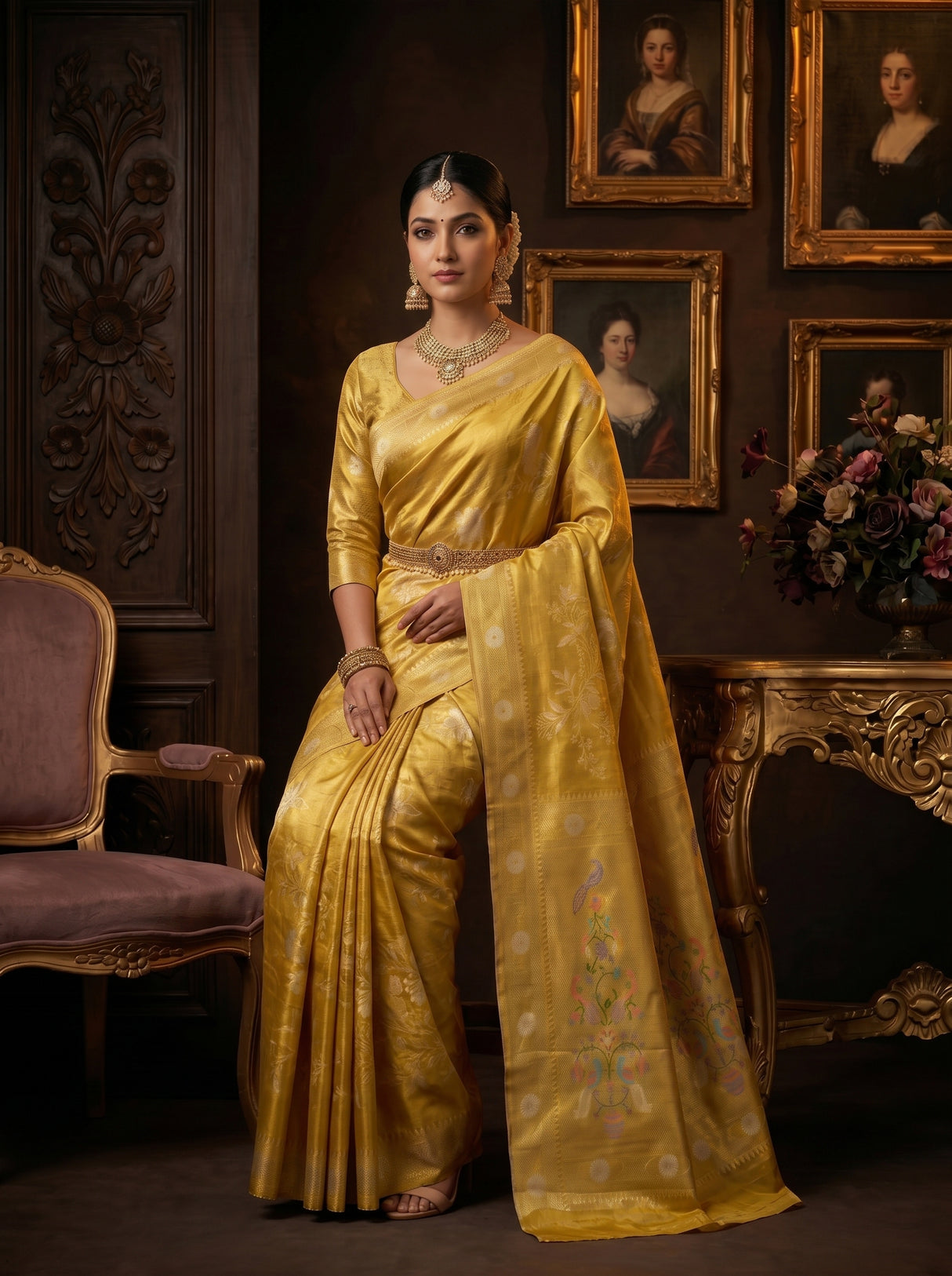 MIMOSA Gold Saree Saree — pose 8 styling detail
