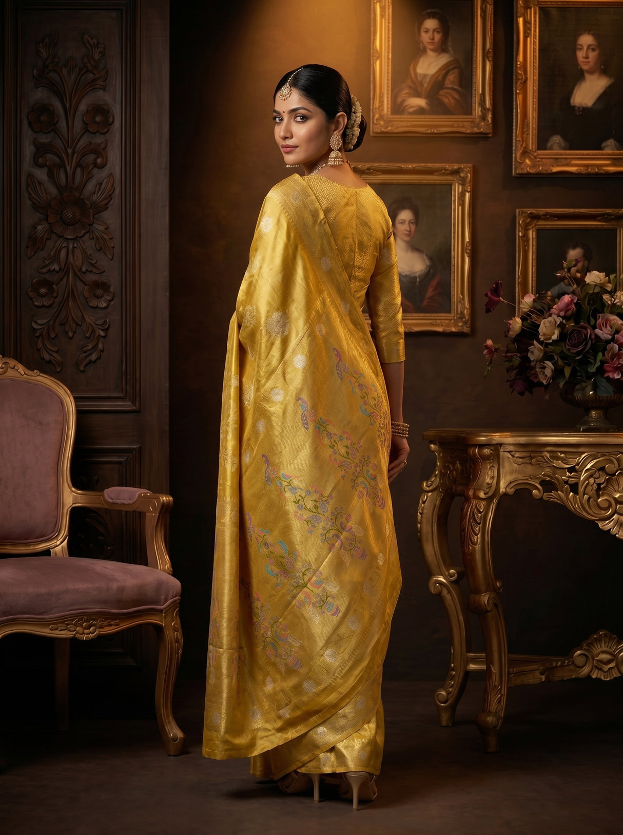 MIMOSA Gold Saree Saree — pose 9 styling detail