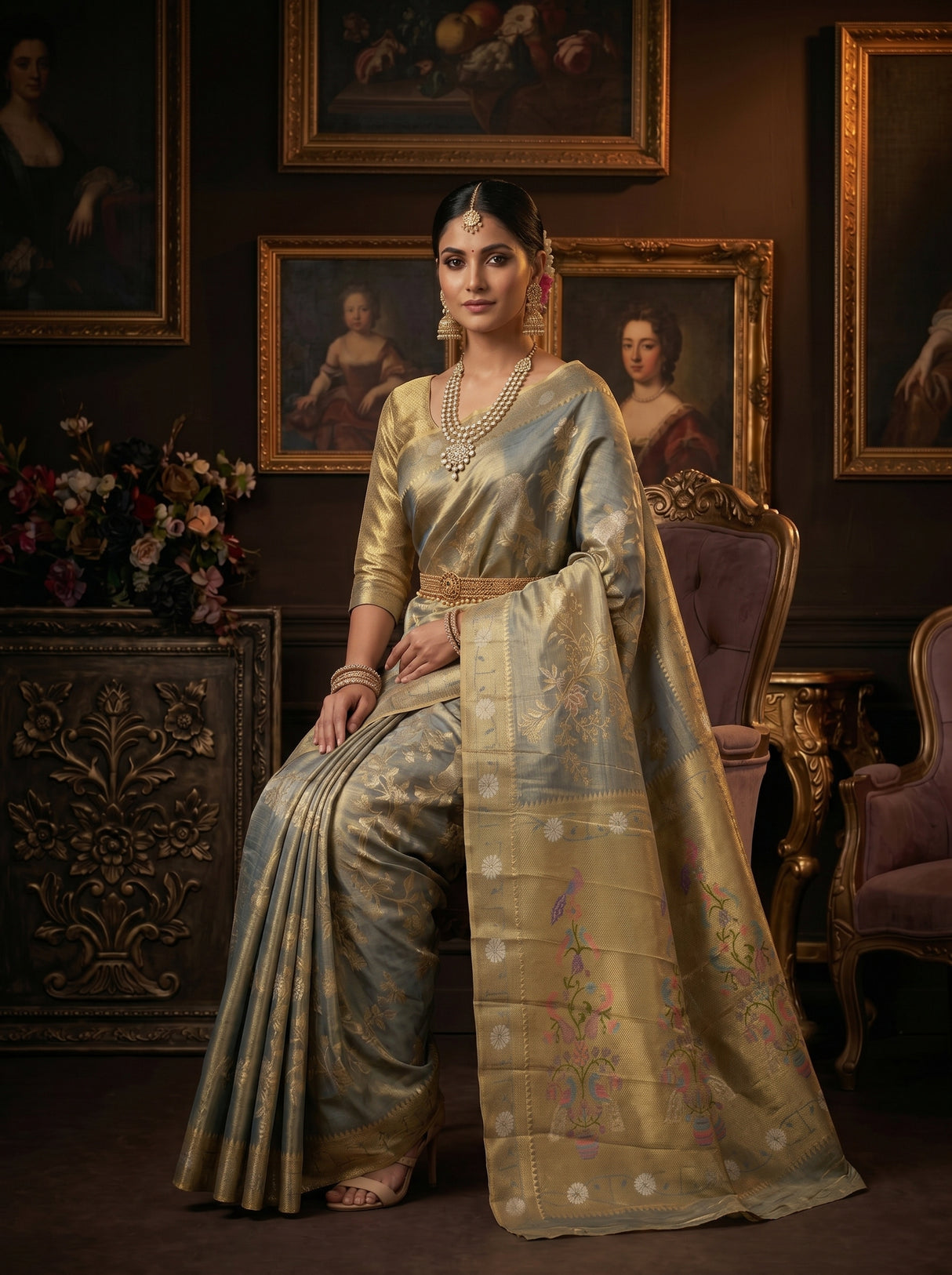 MIMOSA Sapphire Saree Saree — pose 8 styling detail
