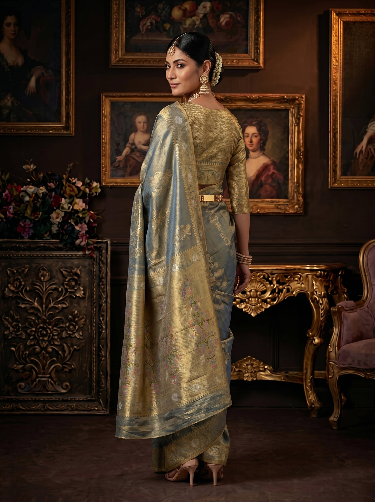 MIMOSA Sapphire Saree Saree — pose 9 styling detail
