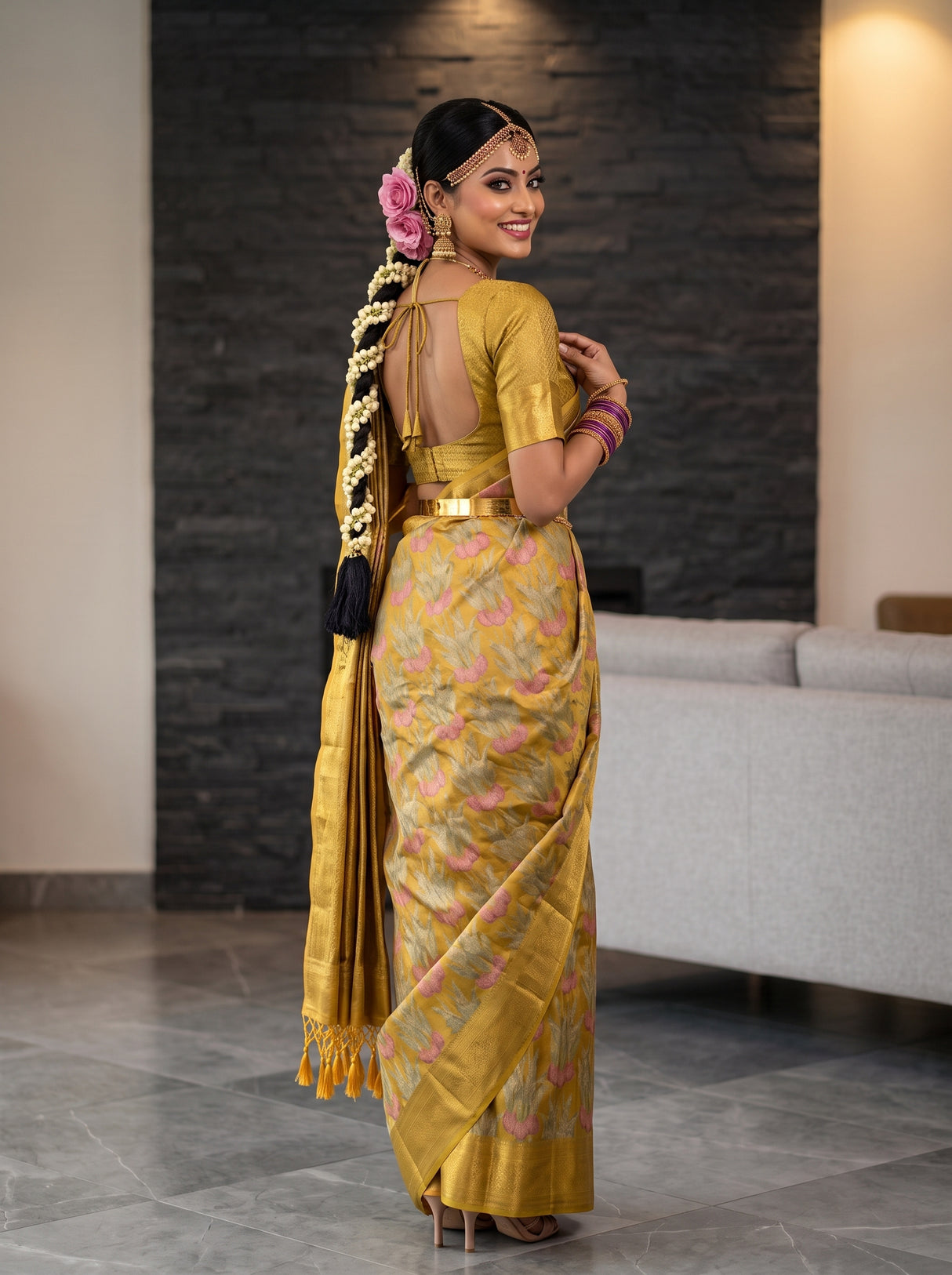 MIMOSA Gold Saree Saree — pose 7 styling detail