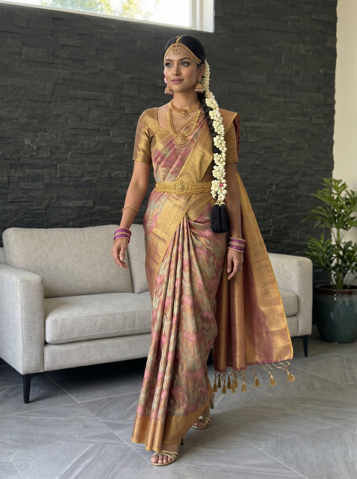 MIMOSA Magenta Saree Saree — pose 6 styling detail