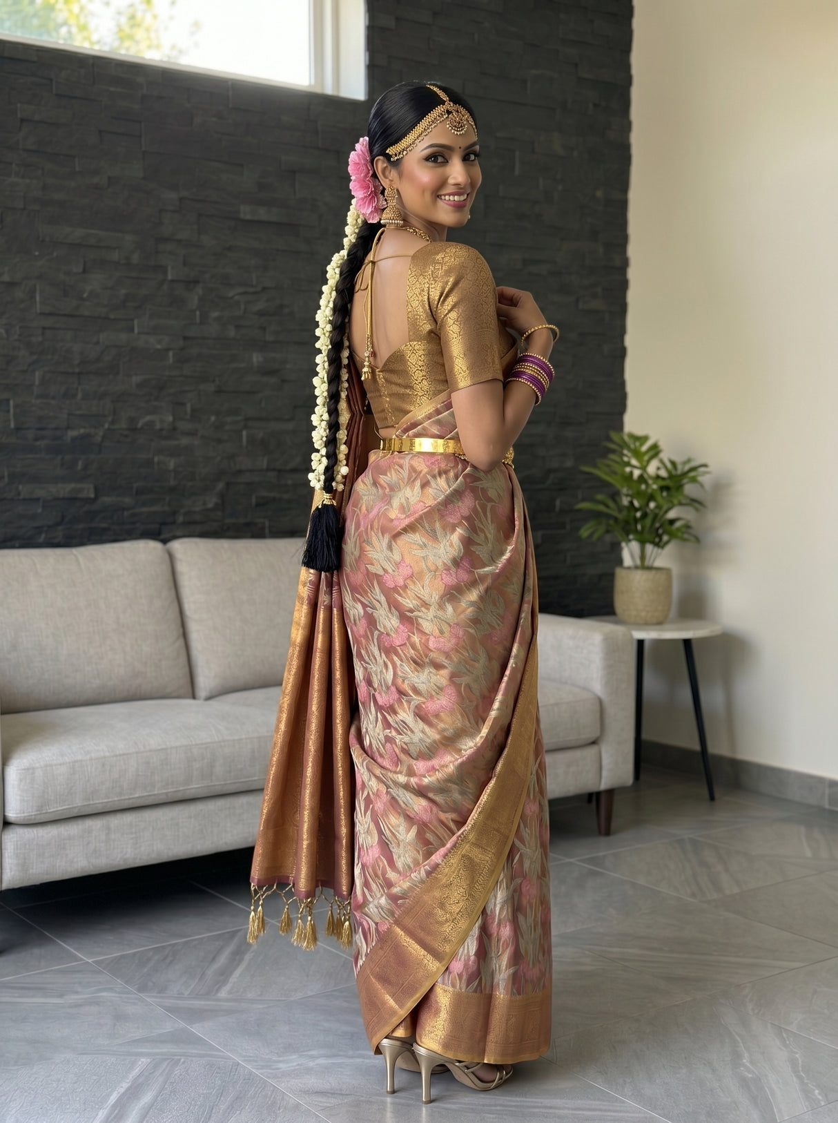 MIMOSA Magenta Saree Saree — pose 7 styling detail