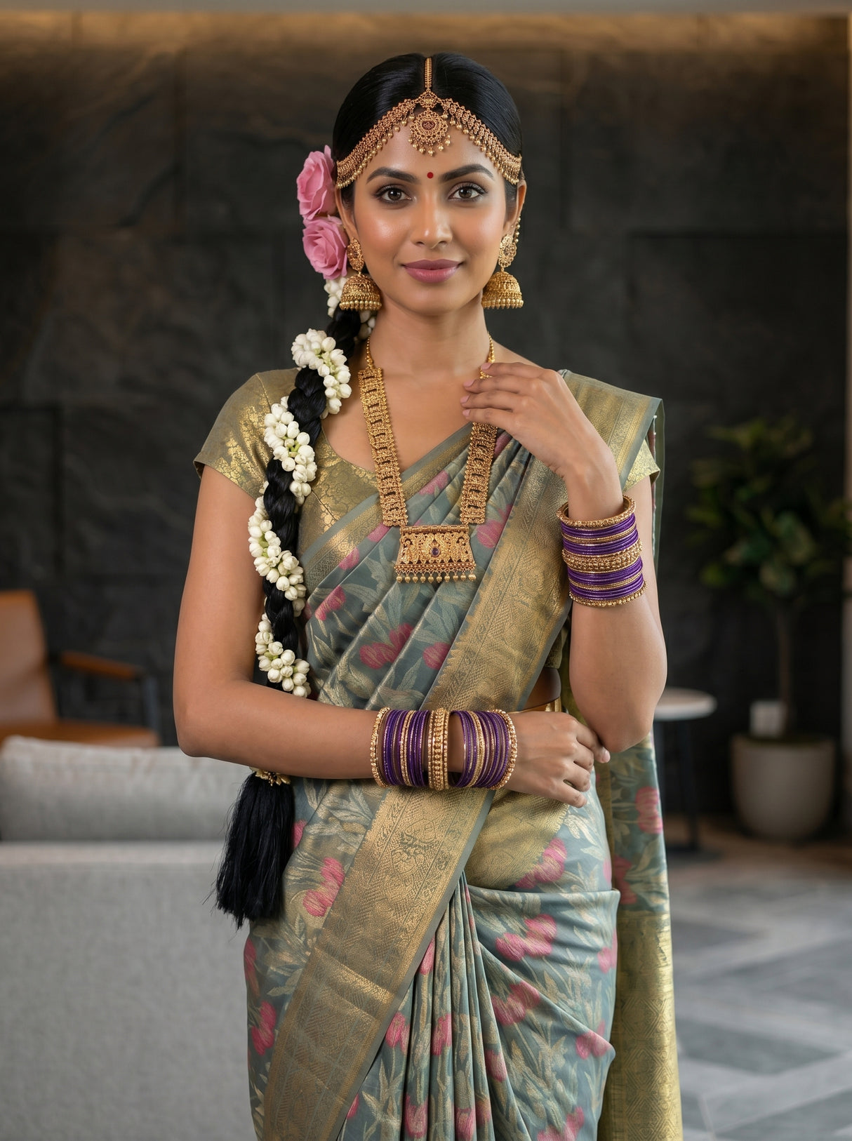 MIMOSA Sapphire Saree Saree — pose 10 styling detail
