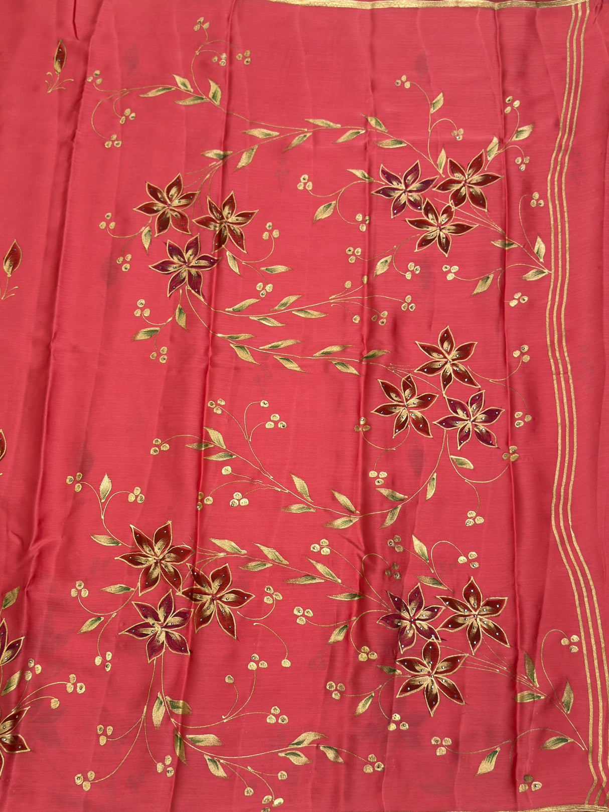MIMOSA Peach Banarasi Saree — pallu and zari work detail