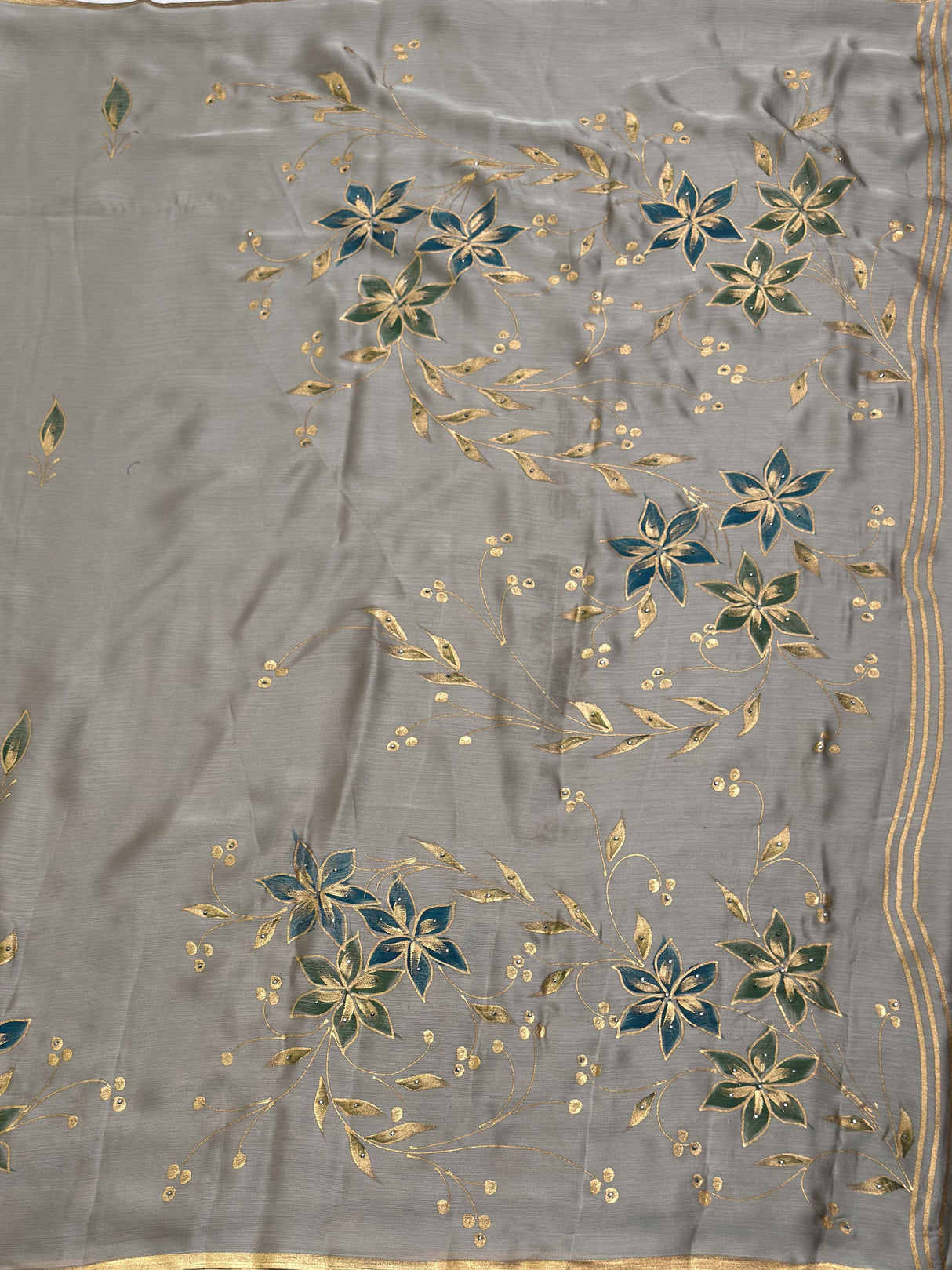 MIMOSA Pista Banarasi Saree — pallu and zari work detail