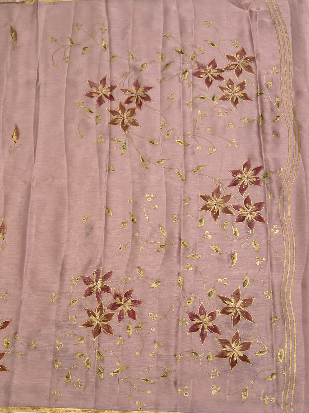 MIMOSA Tussar Banarasi chiffon Saree — lower pallu detail and ground