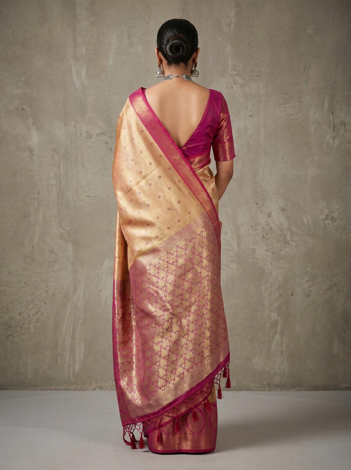 MIMOSA Orange Kanjivaram Art Silk Saree β Blouse Fabric