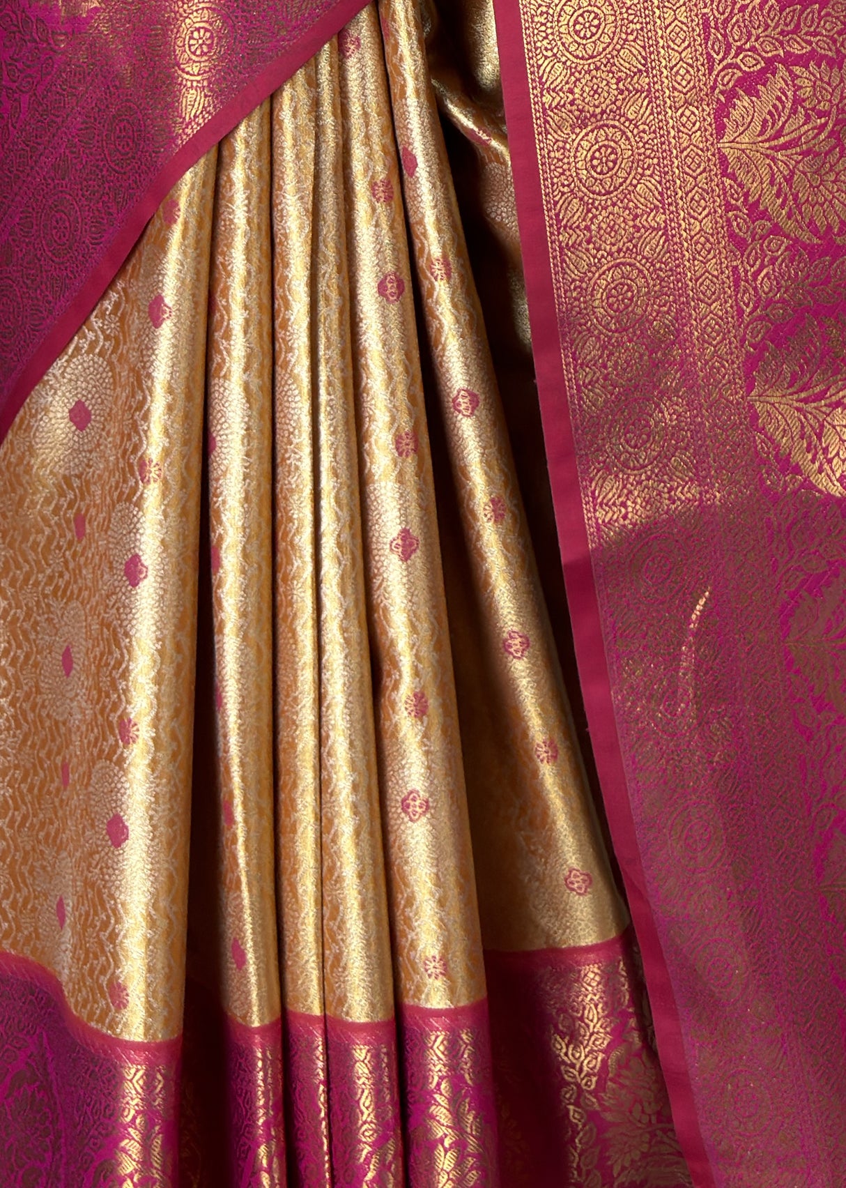 MIMOSA Orange Kanjivaram Art Silk Saree β fleets shot full lifestyle