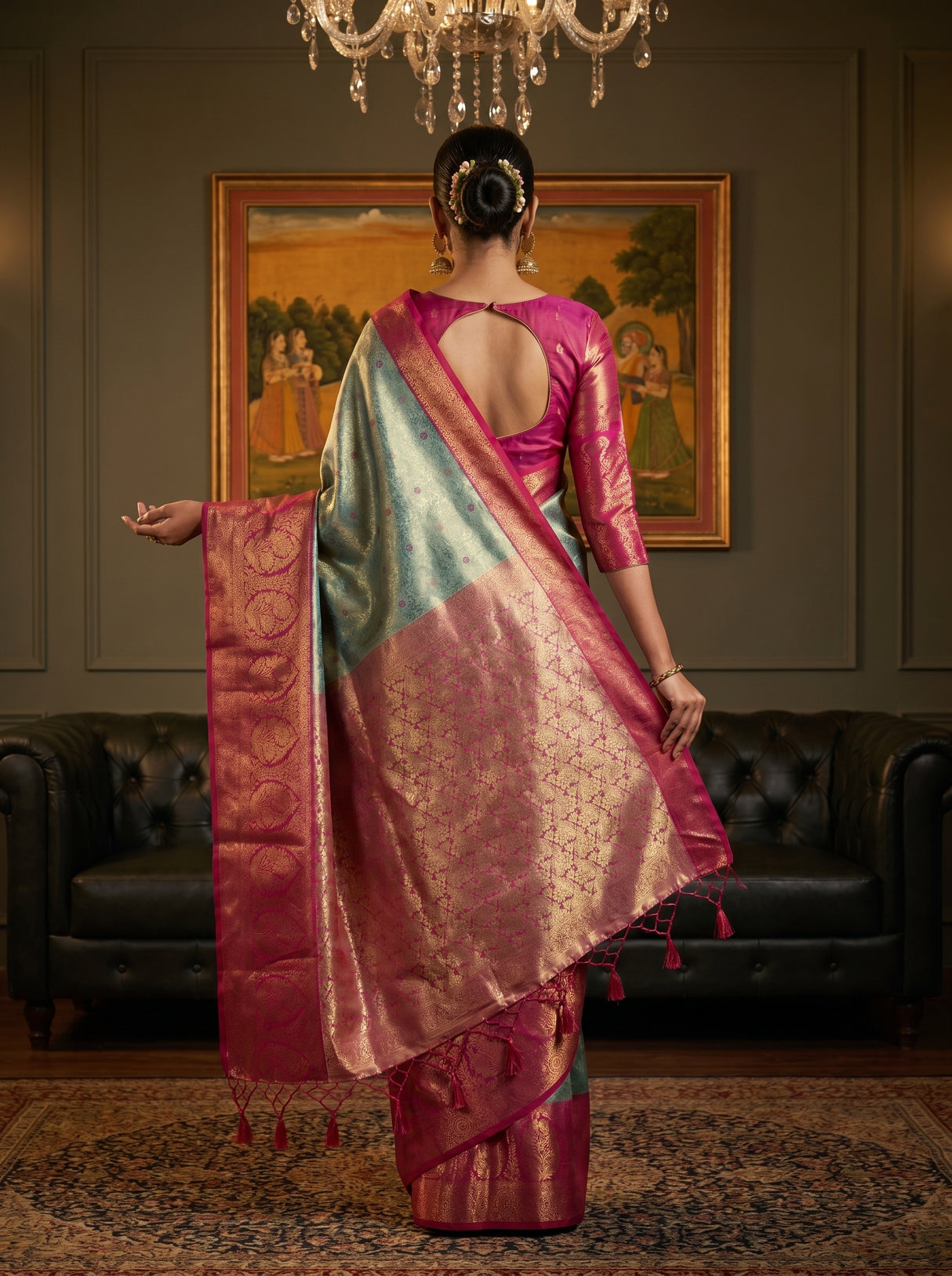 MIMOSA Saffire Kanjivaram Art Silk Saree β Blouse Fabric