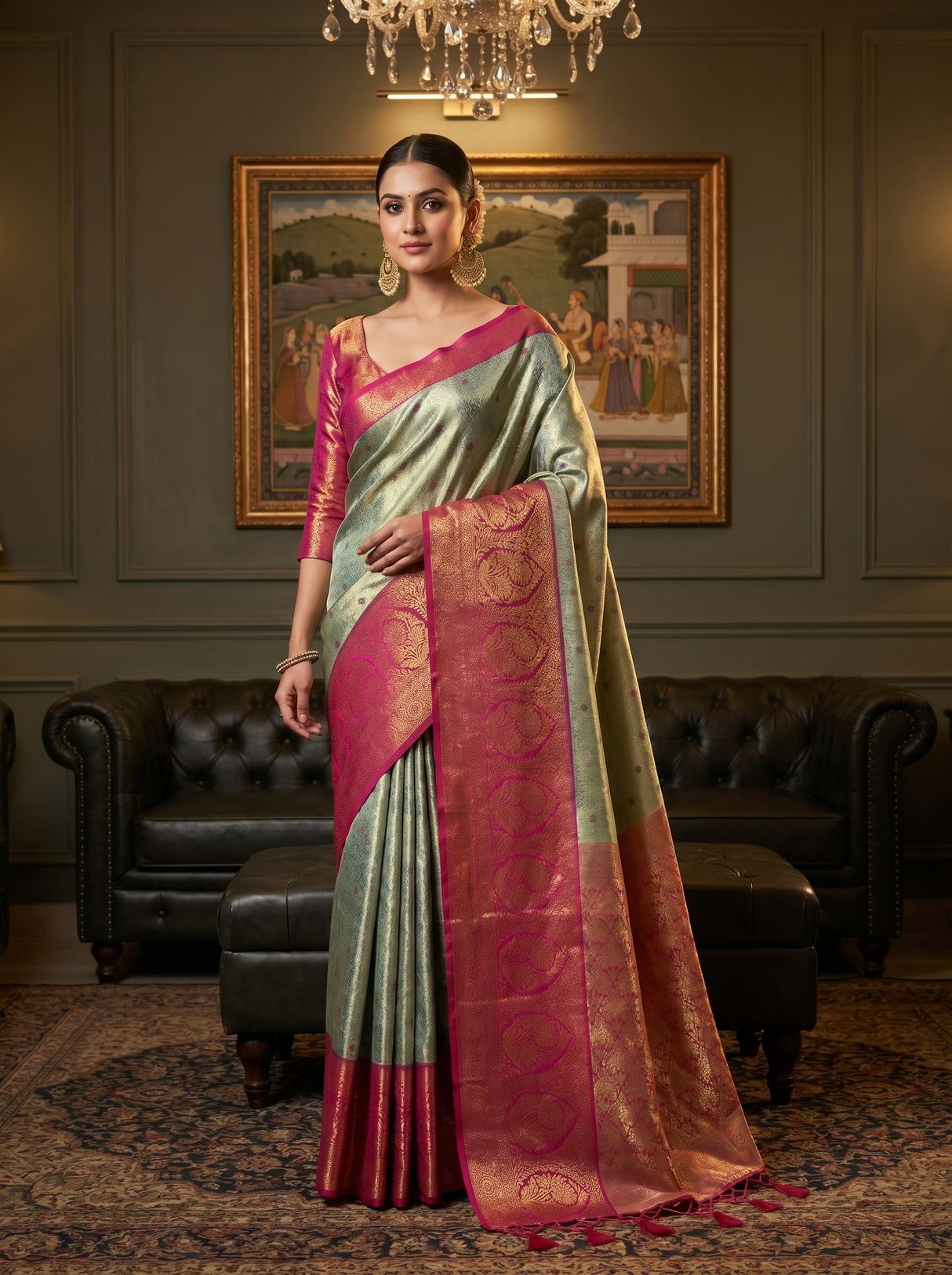MIMOSA Saffire Kanjivaram Art Silk Saree β pose 4 styling detail