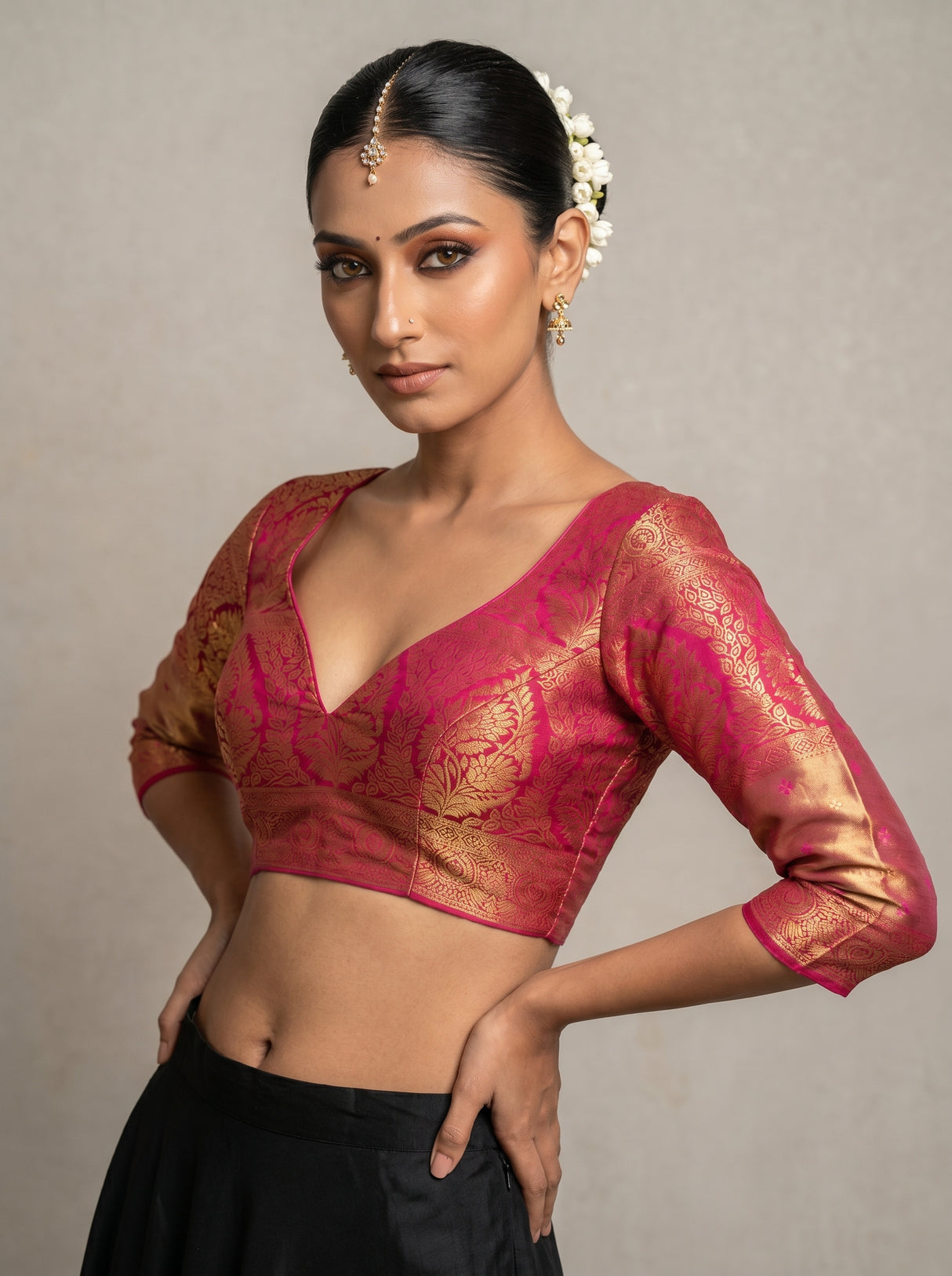 MIMOSA Saffire Kanjivaram Art Silk Saree β blouse close-up