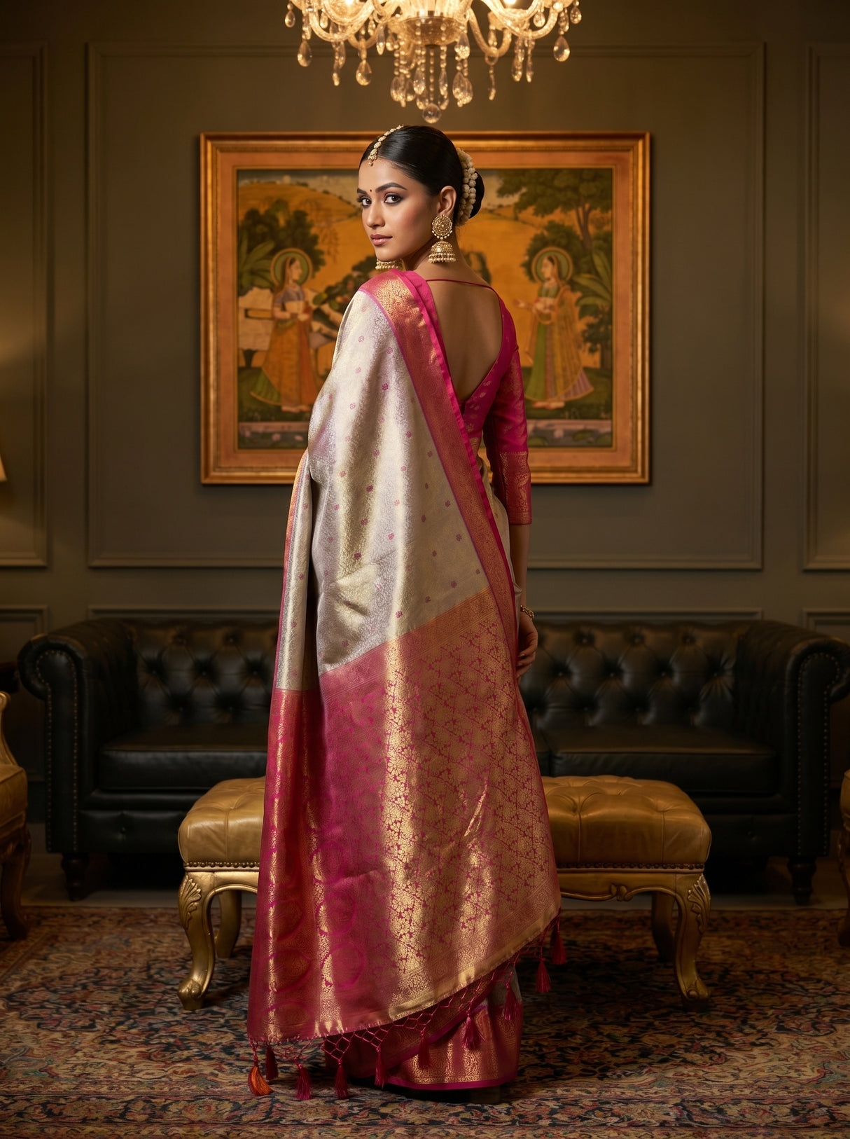 MIMOSA Violet Kanjivaram Art Silk Saree β pose 9 styling detail