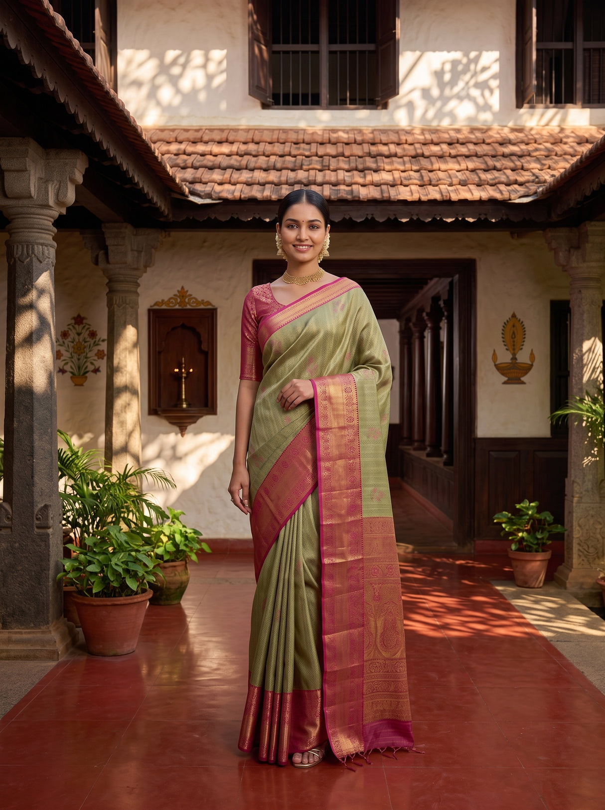 MIMOSA Green Saree Saree — pose 9 styling detail