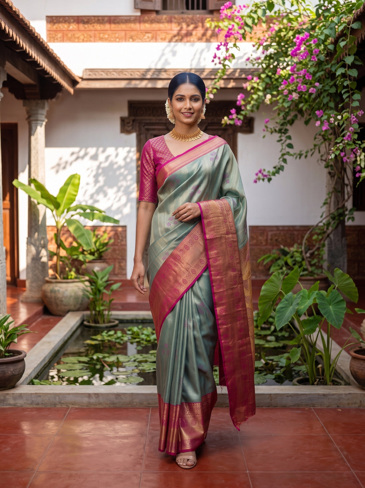 MIMOSA Sapphire Saree Saree — pose 6 styling detail