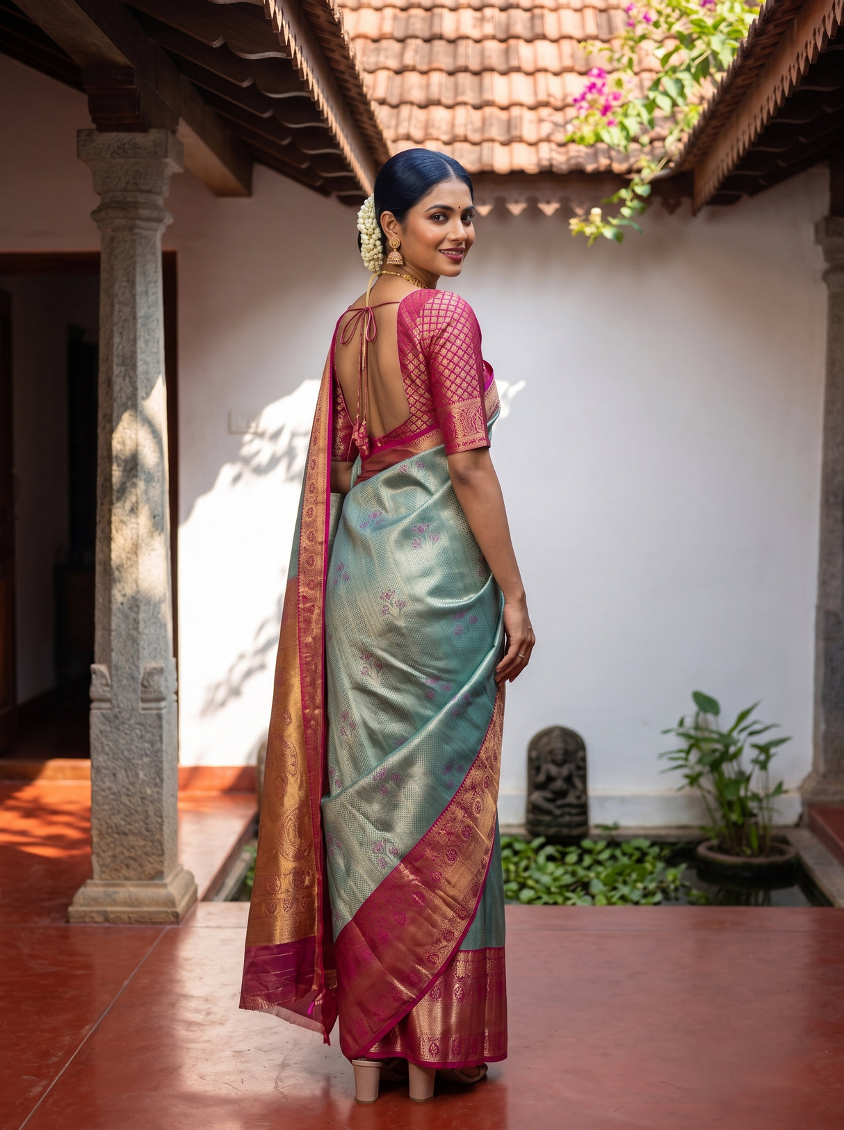 MIMOSA Sapphire Saree Saree — pose 7 styling detail