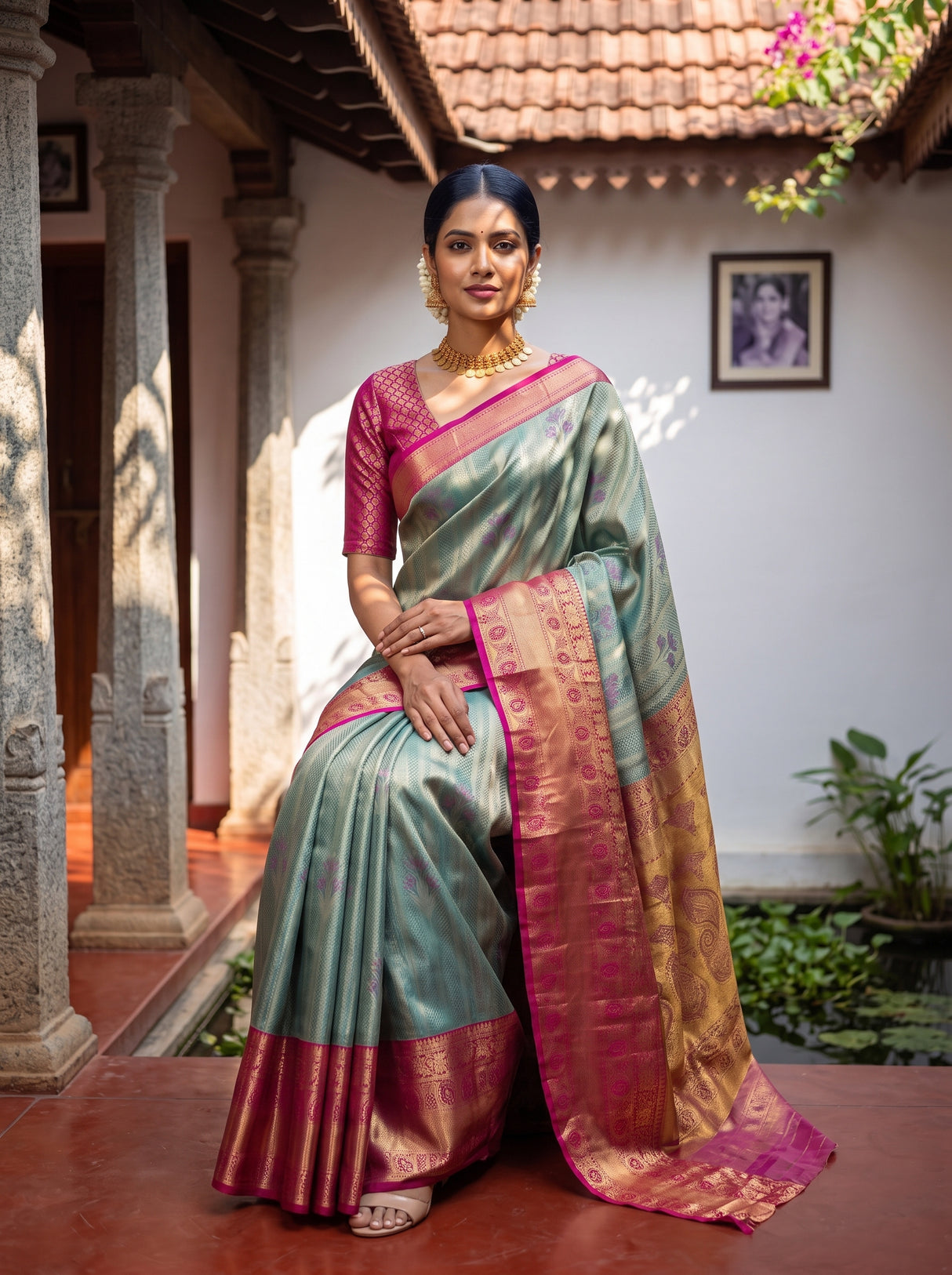 MIMOSA Sapphire Saree Saree — pose 8 styling detail