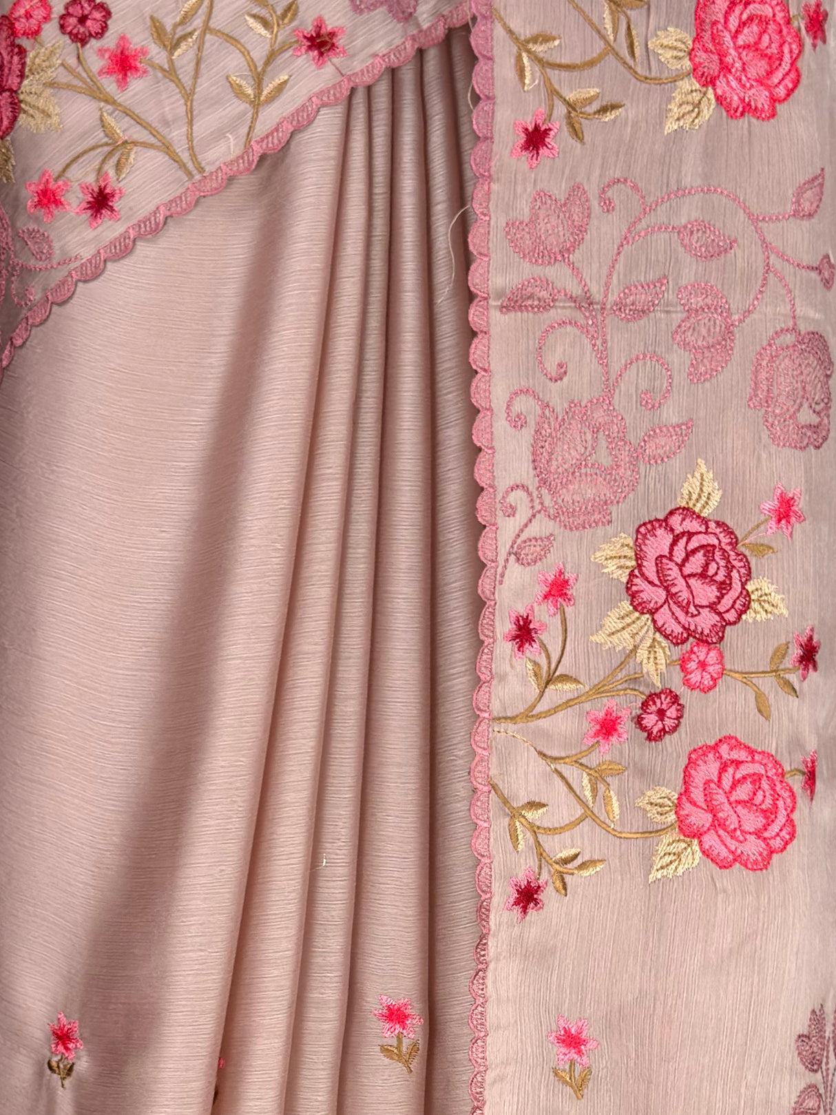 MIMOSA Peach Saree Saree — fleets shot full lifestyle