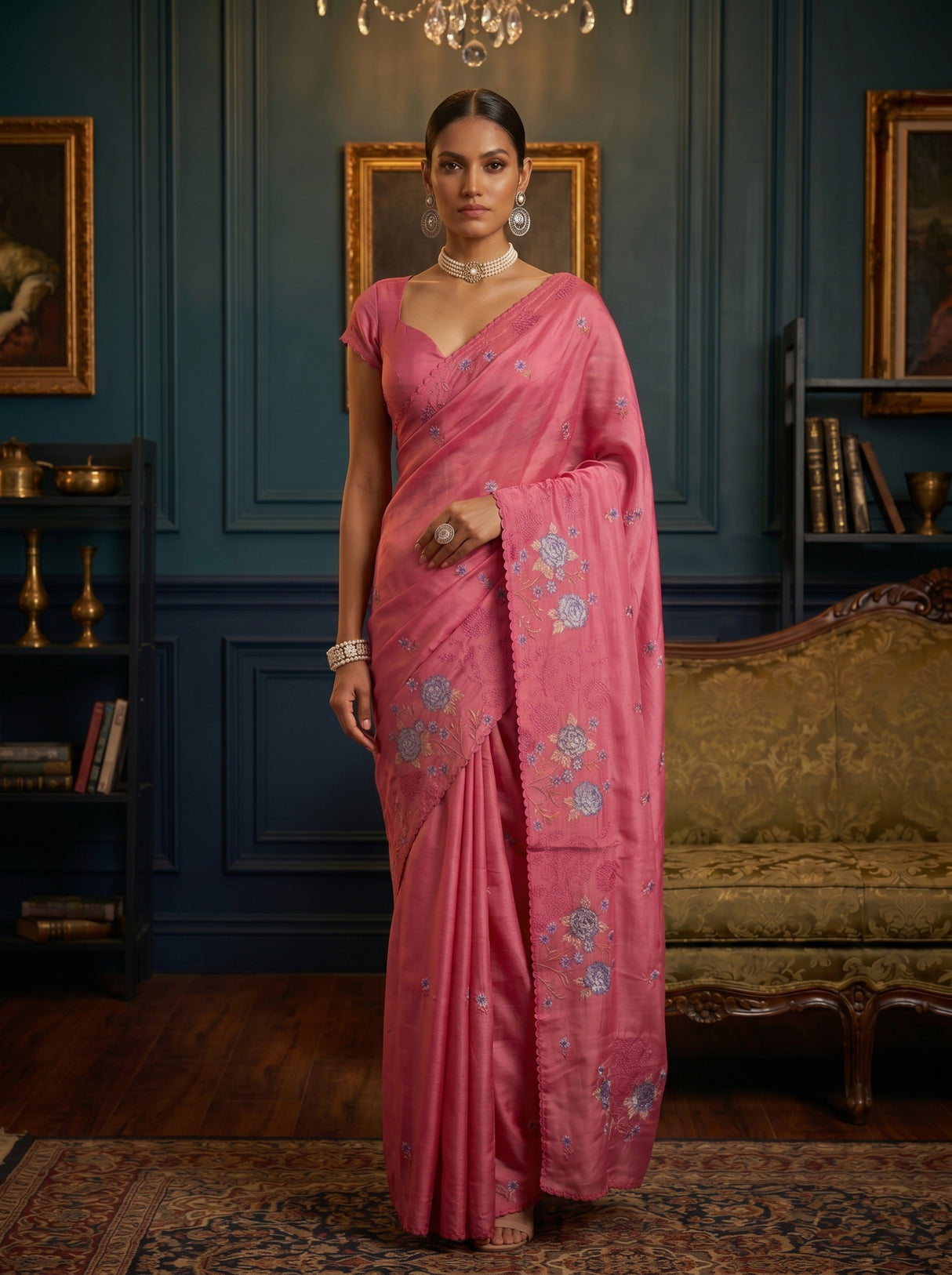MIMOSA Pink Saree Saree — pose 5 styling detail