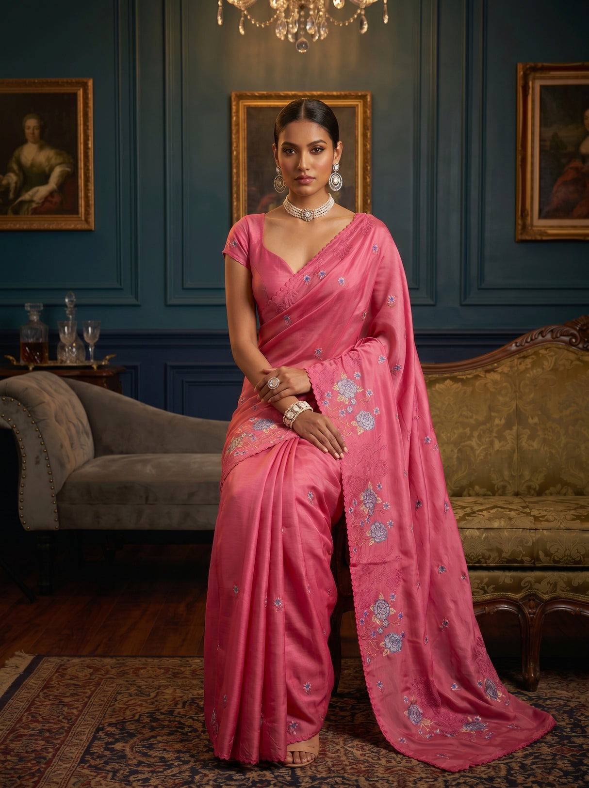 MIMOSA Pink Saree Saree — pose 8 styling detail