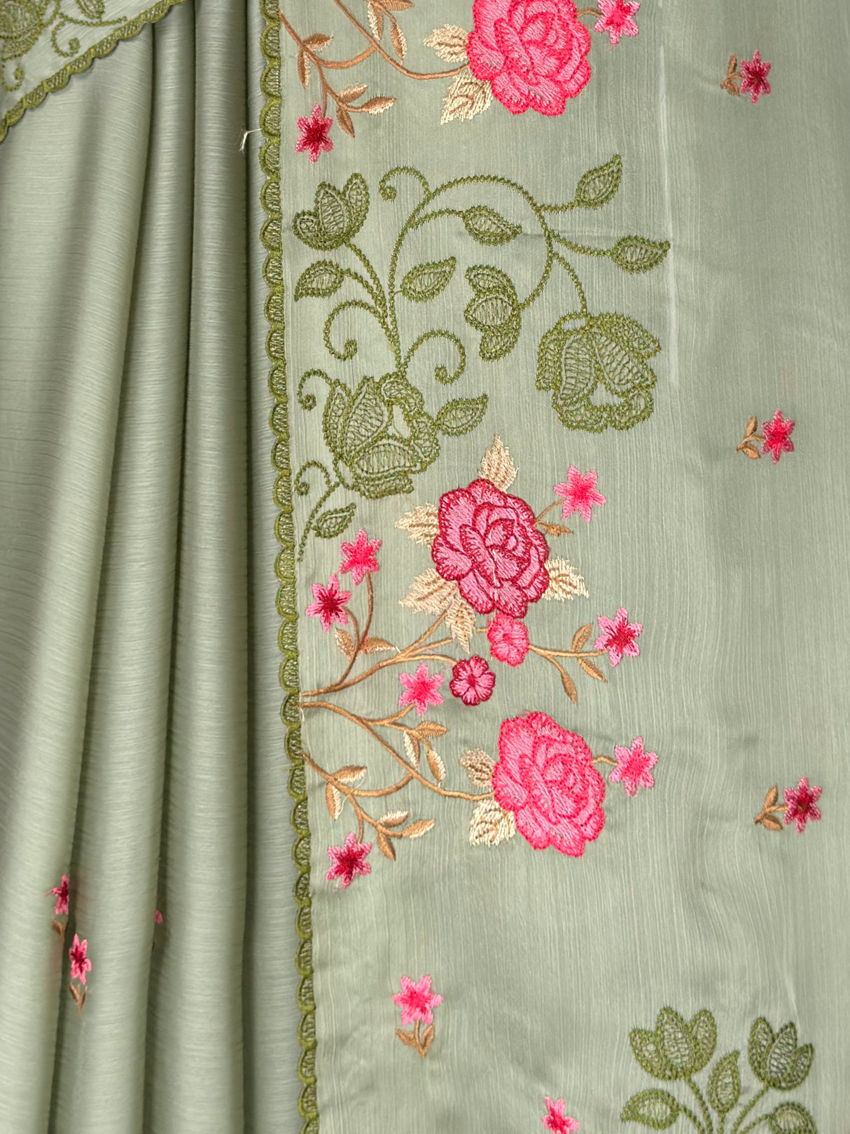 MIMOSA Pista Saree Saree — fleets shot full lifestyle