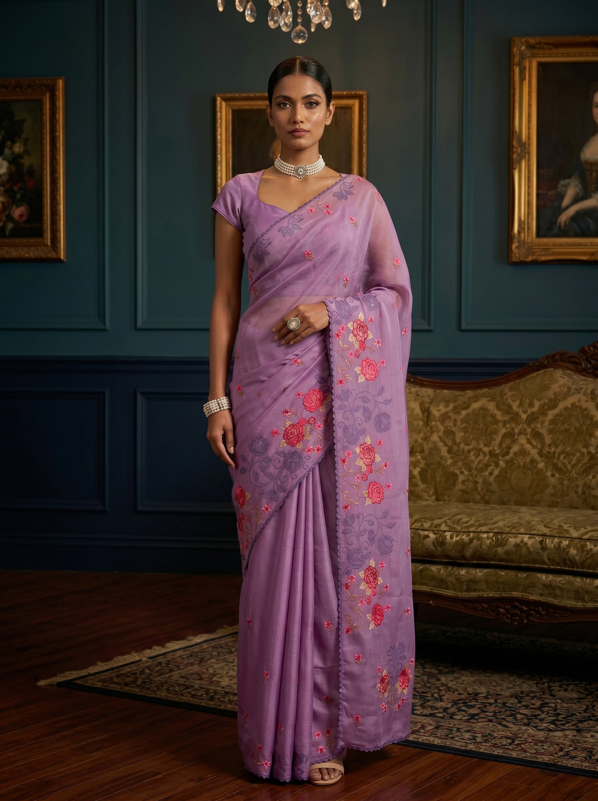 Violet Saree
