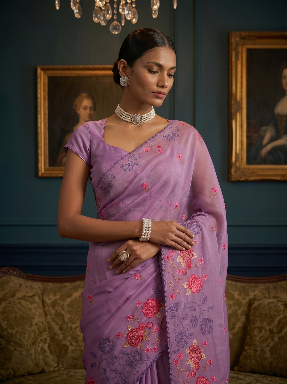 MIMOSA Violet Saree Saree — pose 10 styling detail