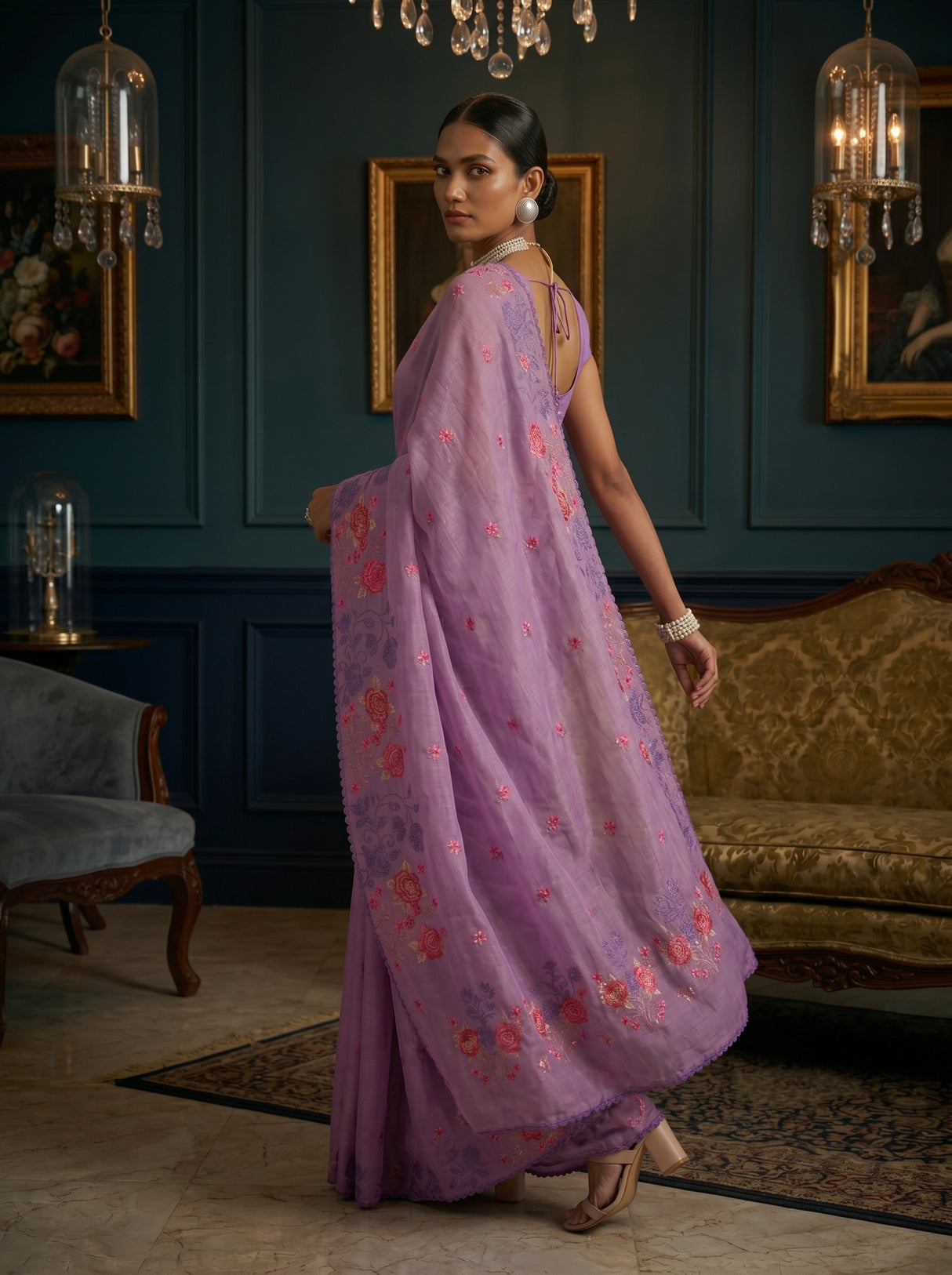 MIMOSA Violet Saree Saree — pose 9 styling detail