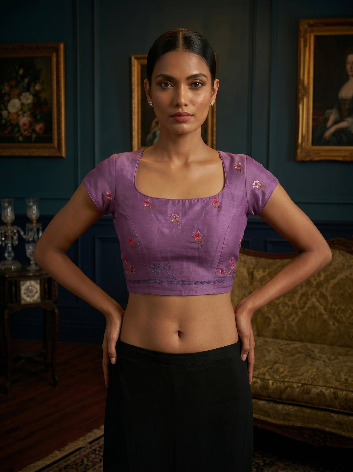 MIMOSA Violet Saree Saree — blouse close-up
