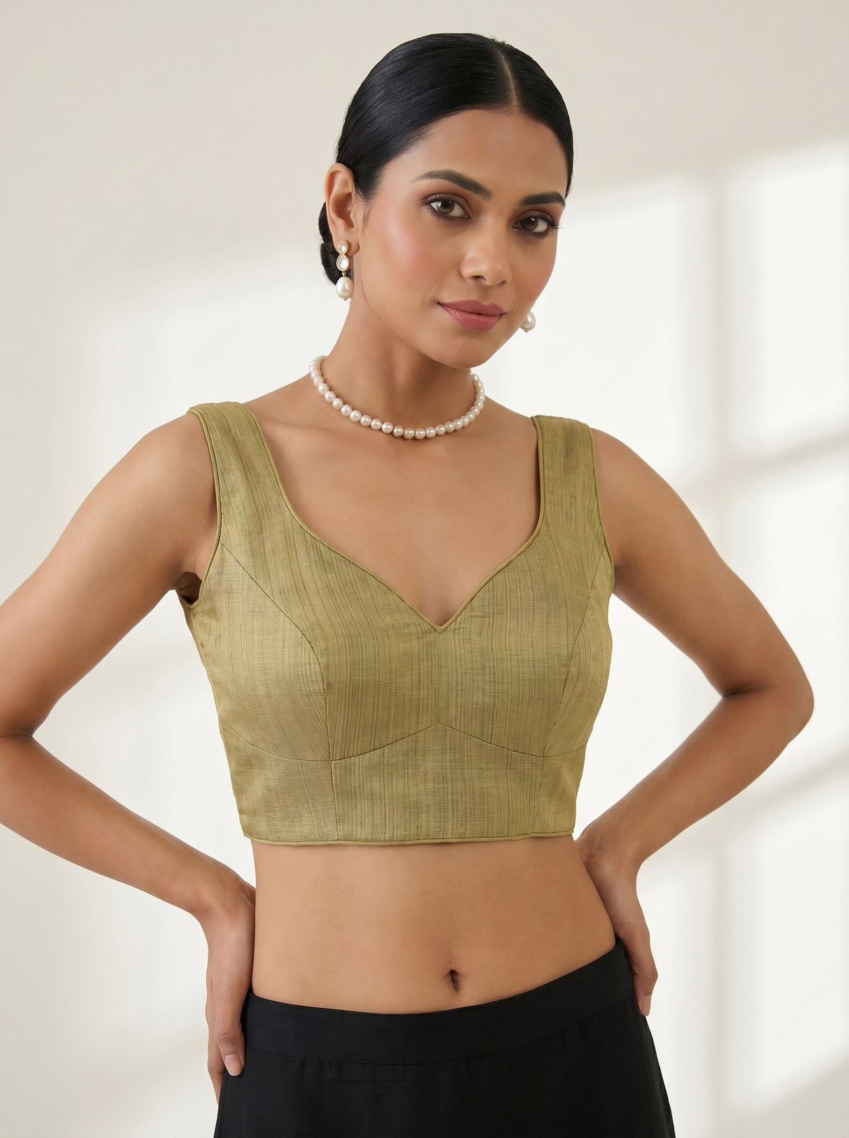 MIMOSA Yellow Saree Saree — blouse close-up