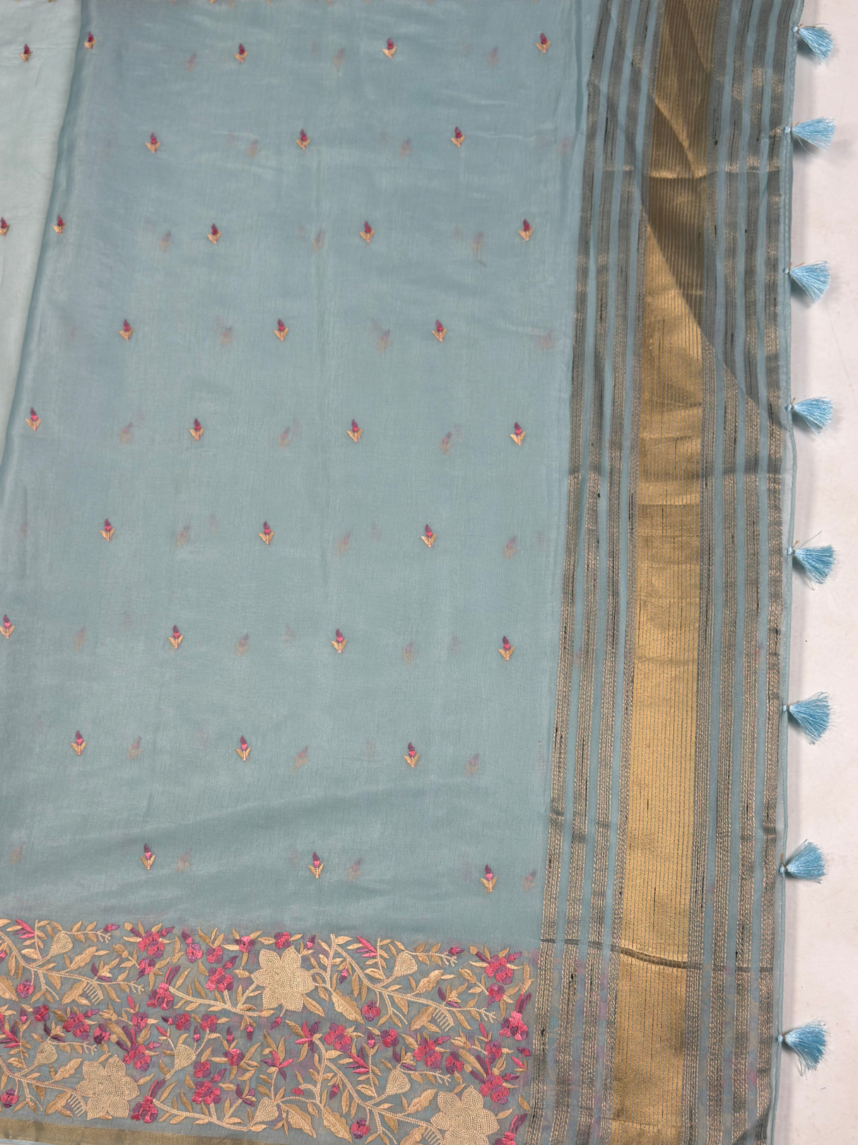 MIMOSA Ananda Banarasi Art Silk Saree — pallu and zari work detail