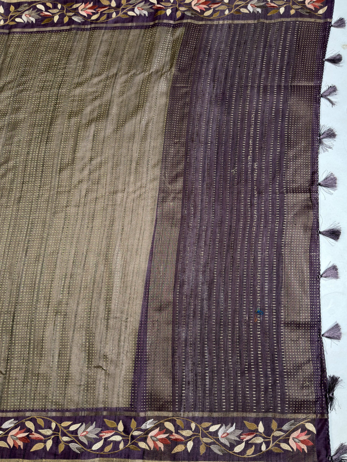 MIMOSA Wine Banarasi Art Silk Saree — pallu and zari work detail