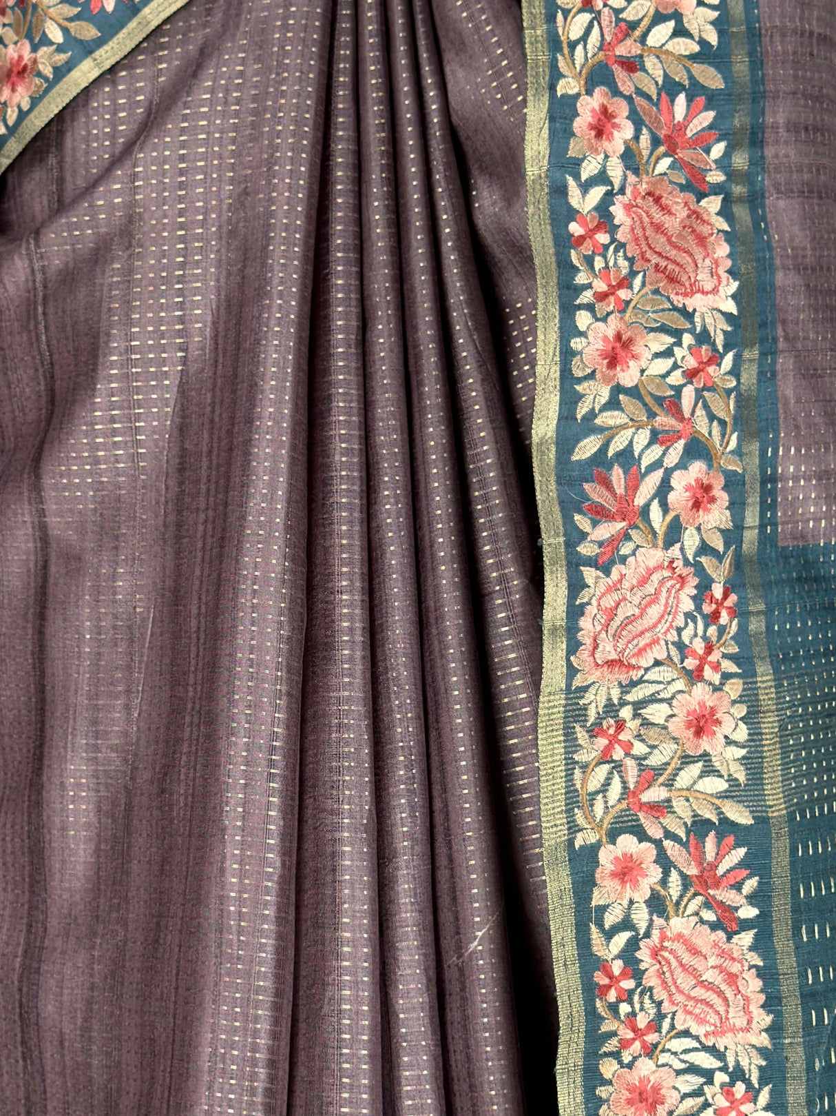 MIMOSA Blue Grey Banarasi Saree — fleets shot full lifestyle