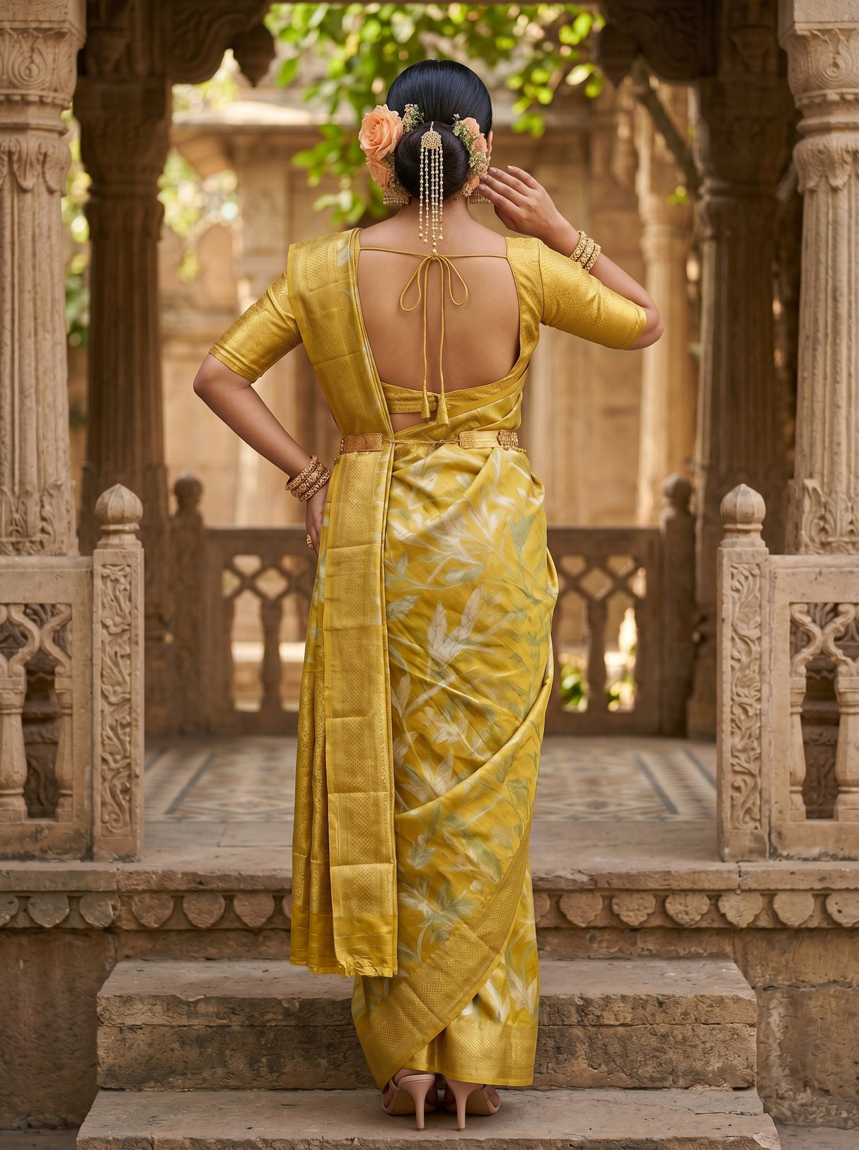 MIMOSA Gold Saree Saree — pose 2 styling detail