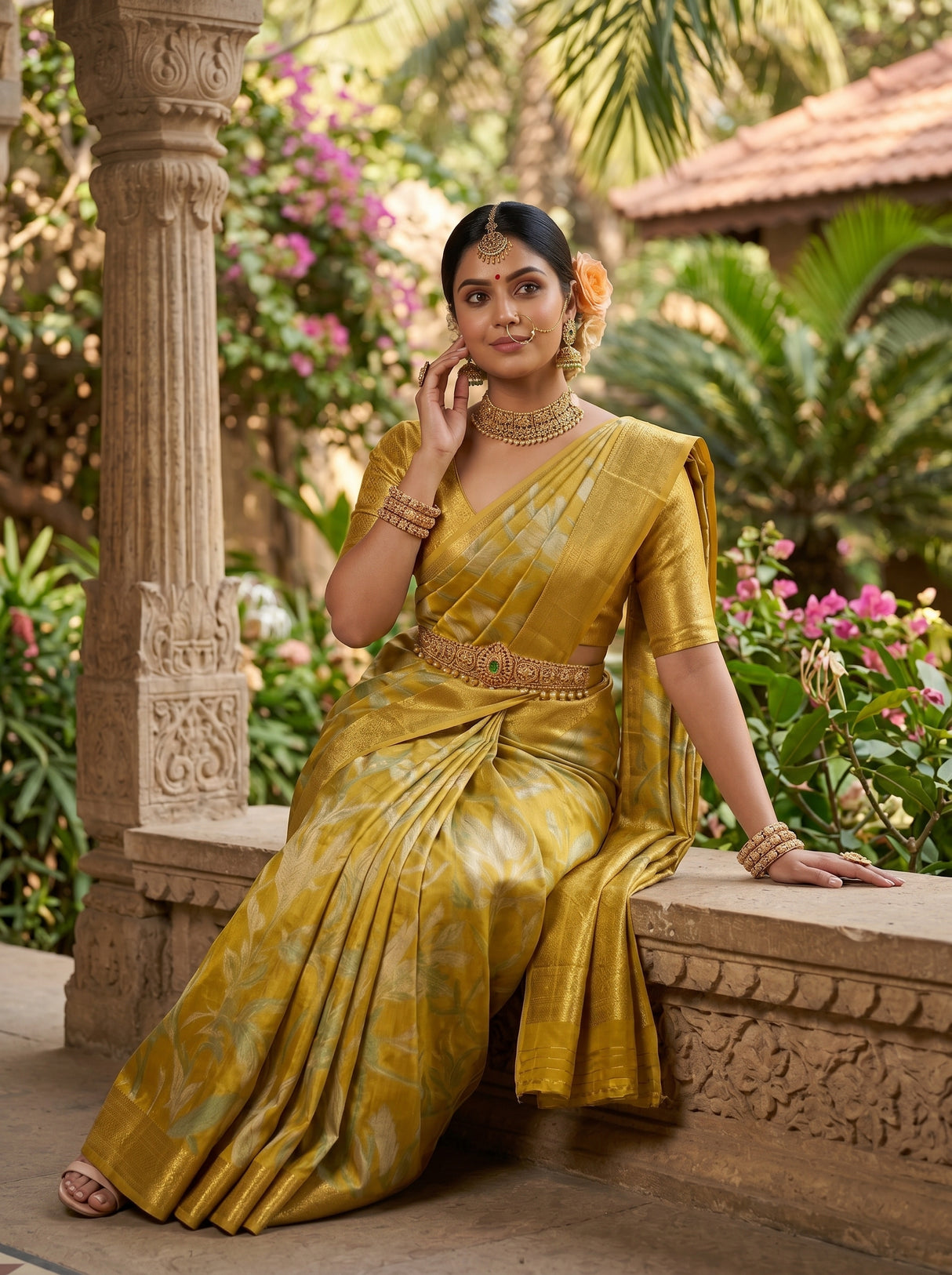 MIMOSA Gold Saree Saree — pose 8 styling detail