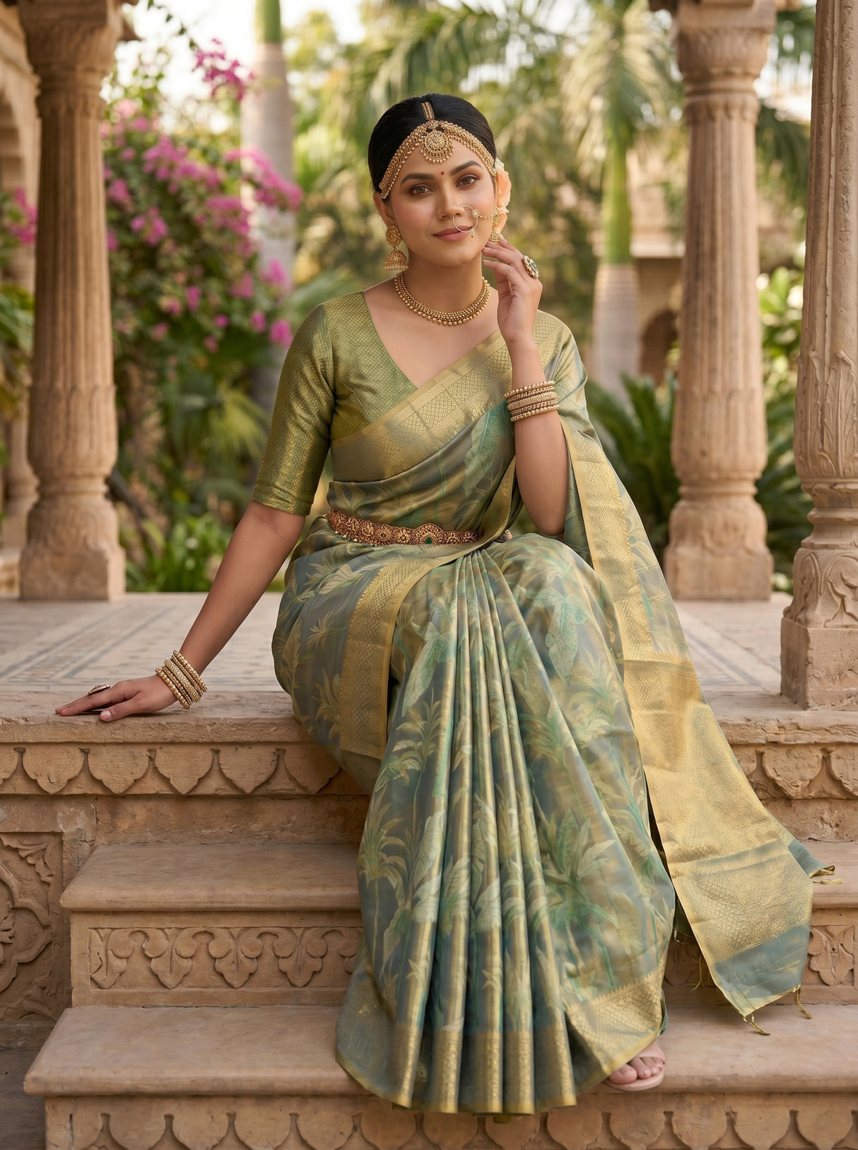 MIMOSA Sapphire Saree Saree — pose 8 styling detail