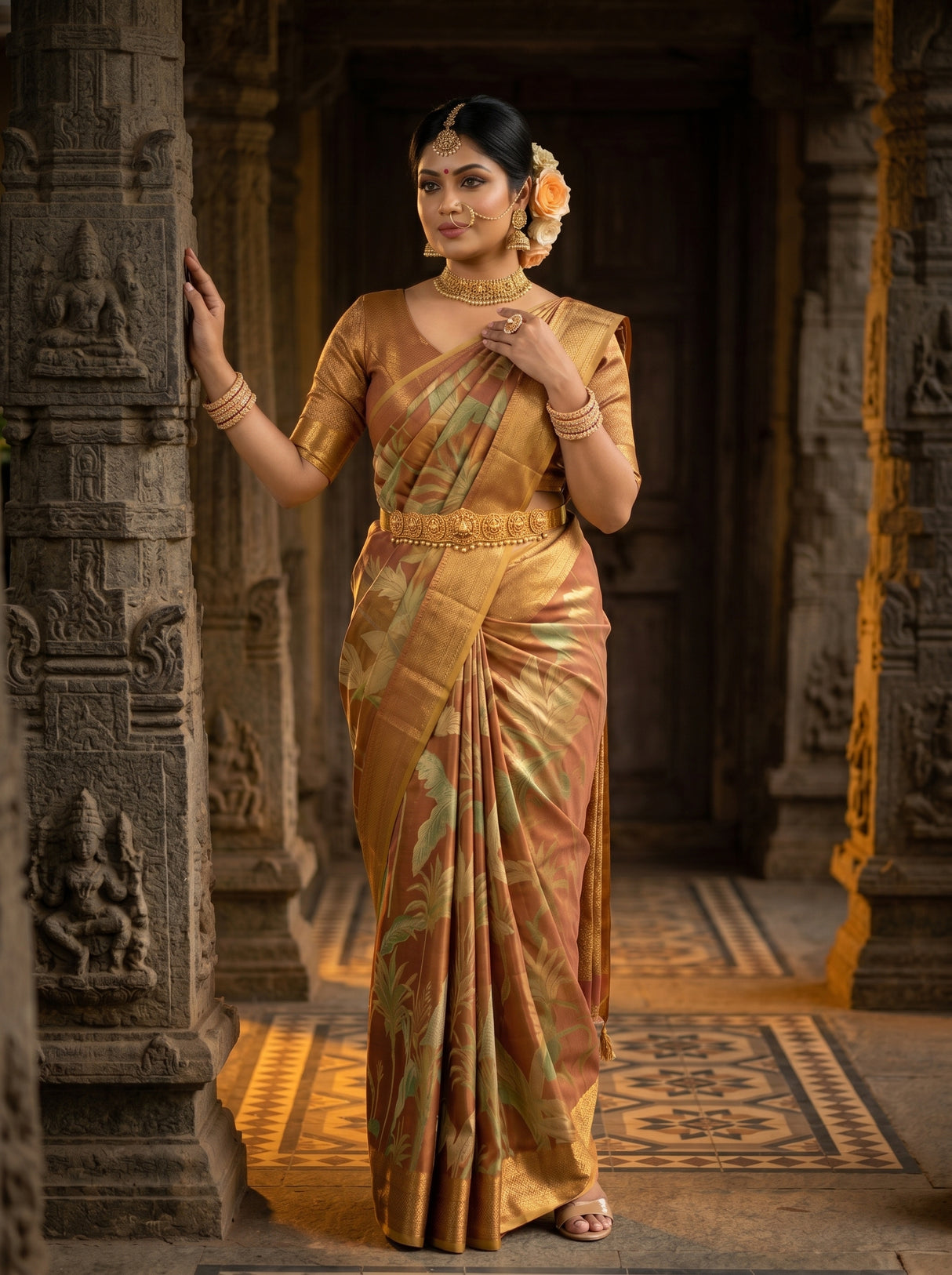 MIMOSA Wine Saree Saree — pose 5 styling detail