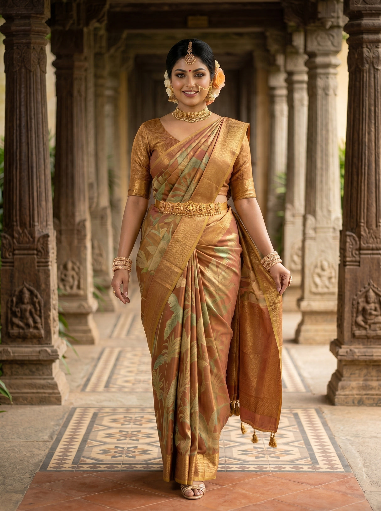 MIMOSA Wine Saree Saree — pose 6 styling detail