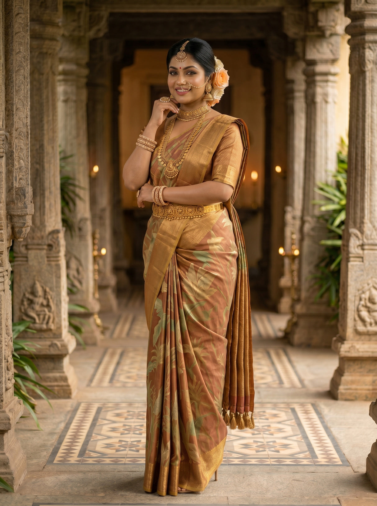 MIMOSA Wine Saree Saree — pose 7 styling detail