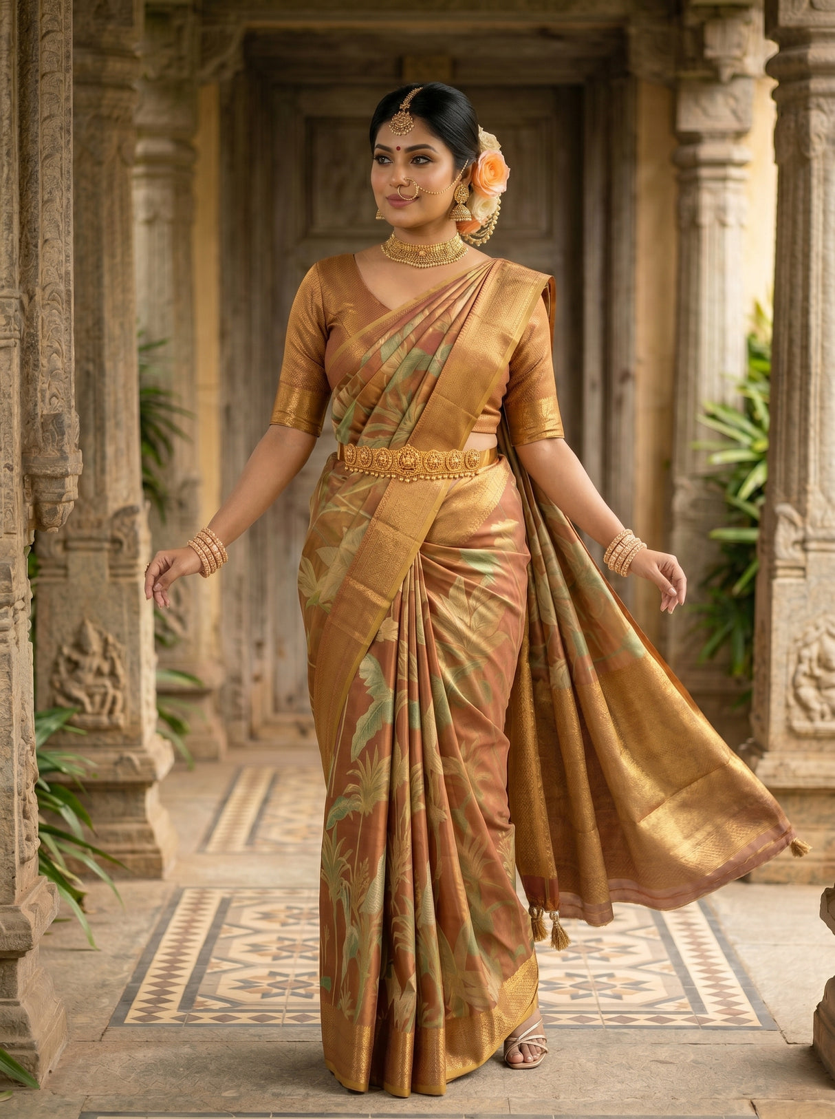 MIMOSA Wine Saree Saree — pose 9 styling detail