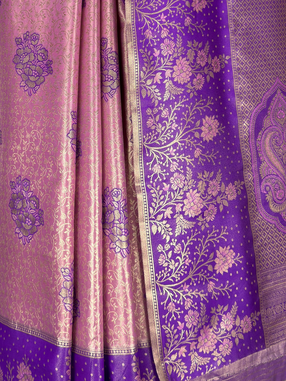 MIMOSA Pink Kanjivaram Art Silk Saree — fleets shot full lifestyle