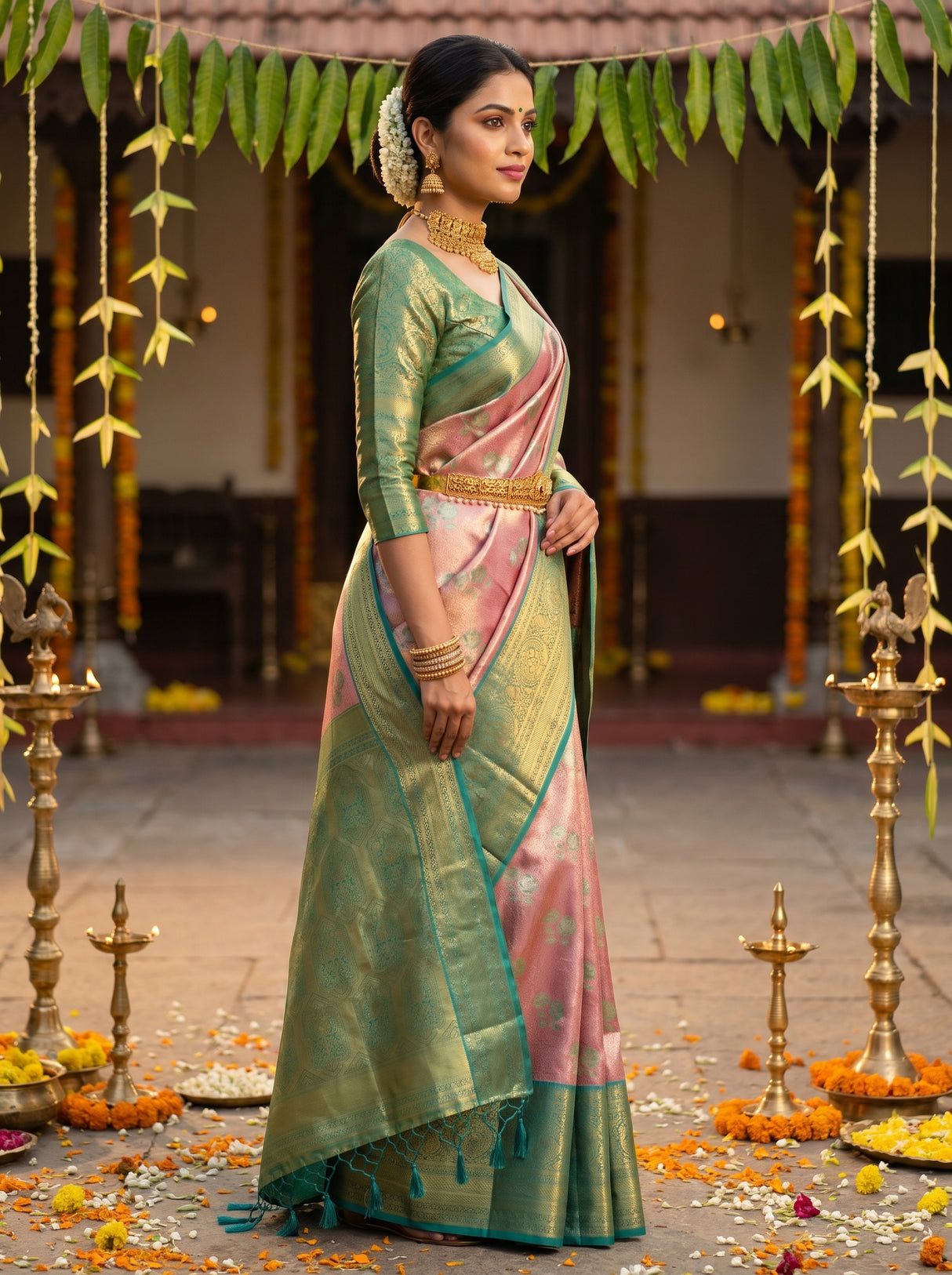 MIMOSA Rani Kanjivaram Art Silk Saree β Blouse Fabric Detail