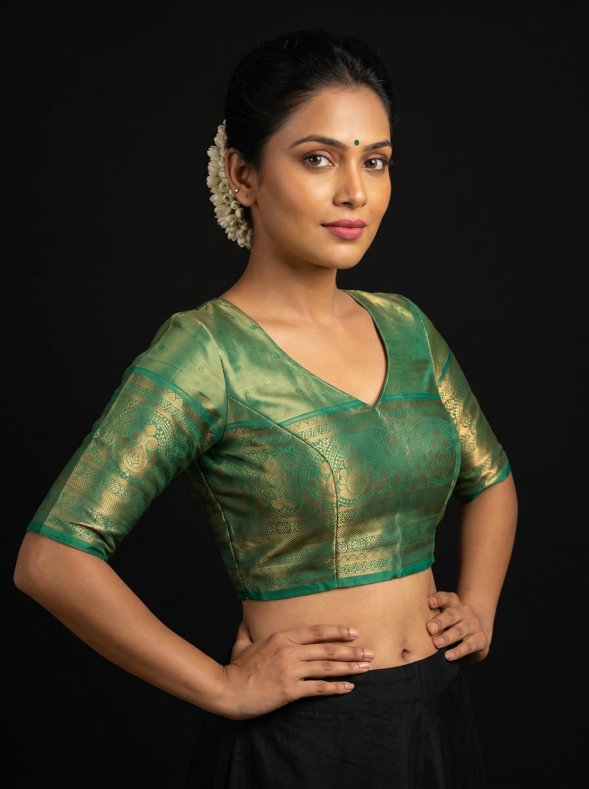 MIMOSA Rani Kanjivaram Art Silk Saree β blouse close-up