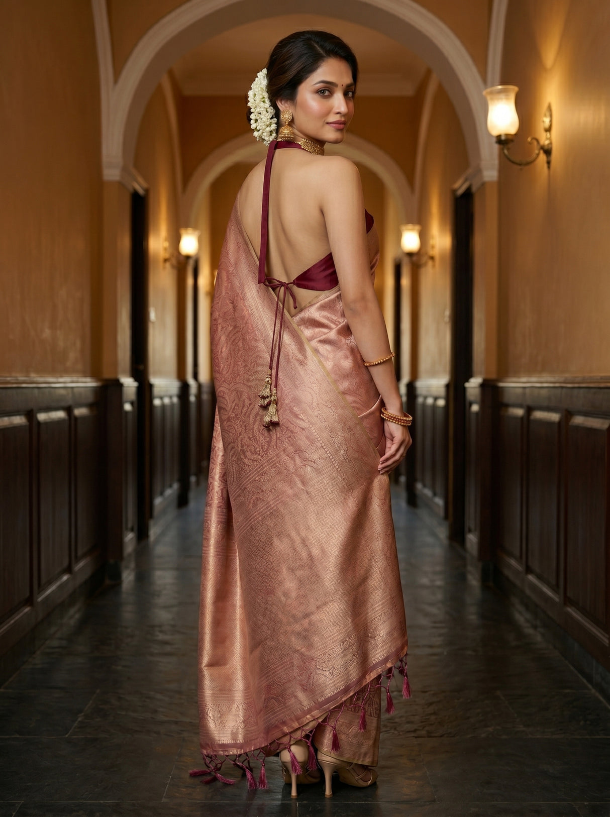 MIMOSA Pink Saree Saree — pose 7 styling detail